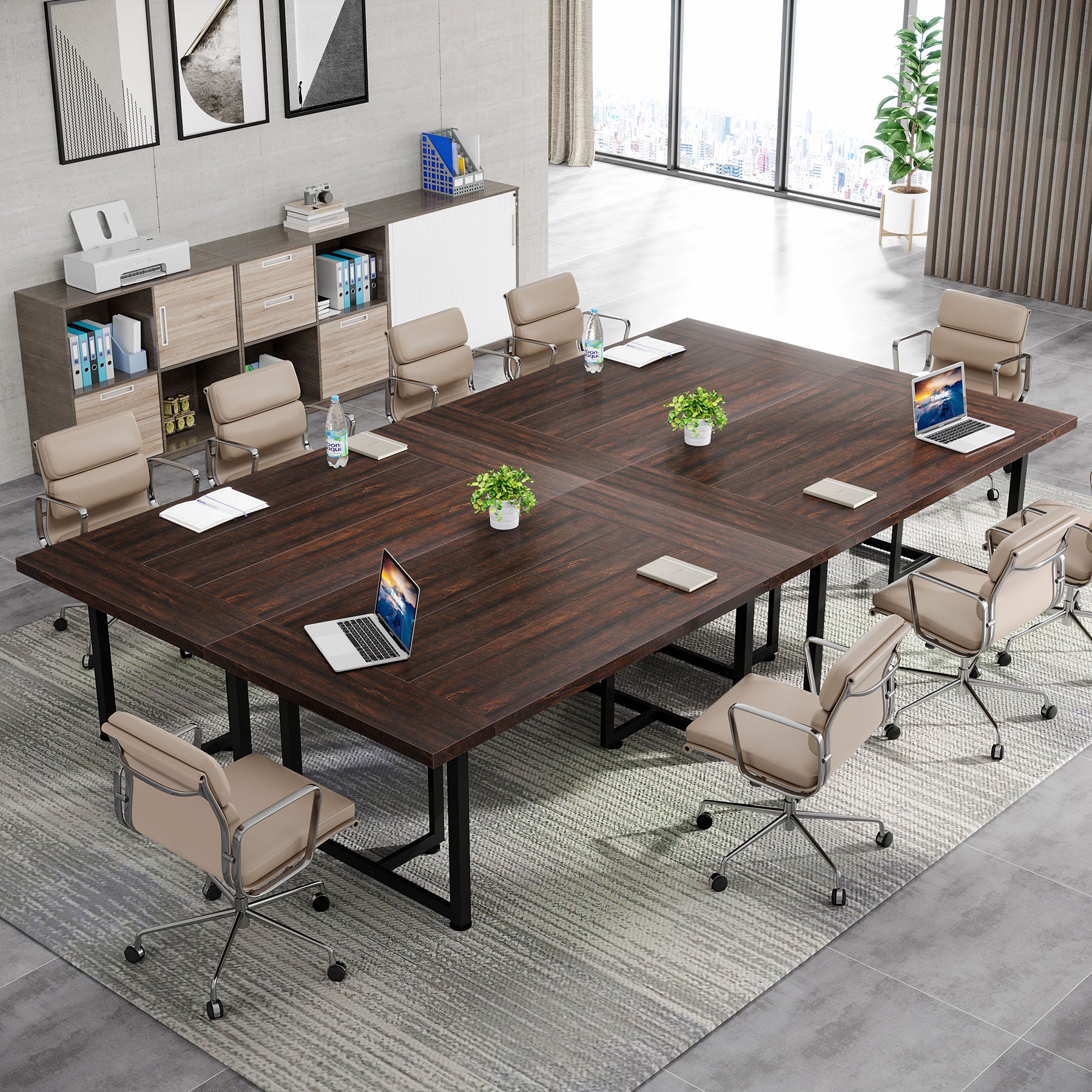 Tribesigns Conference Table, 6FT Rectangular Meeting Table Boardroom Desk