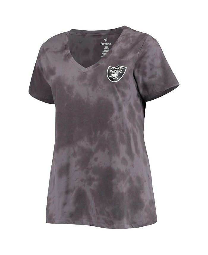 Women's Josh Jacobs Charcoal Las Vegas Raiders Plus Size Name and Number Tie-Dye T-shirt