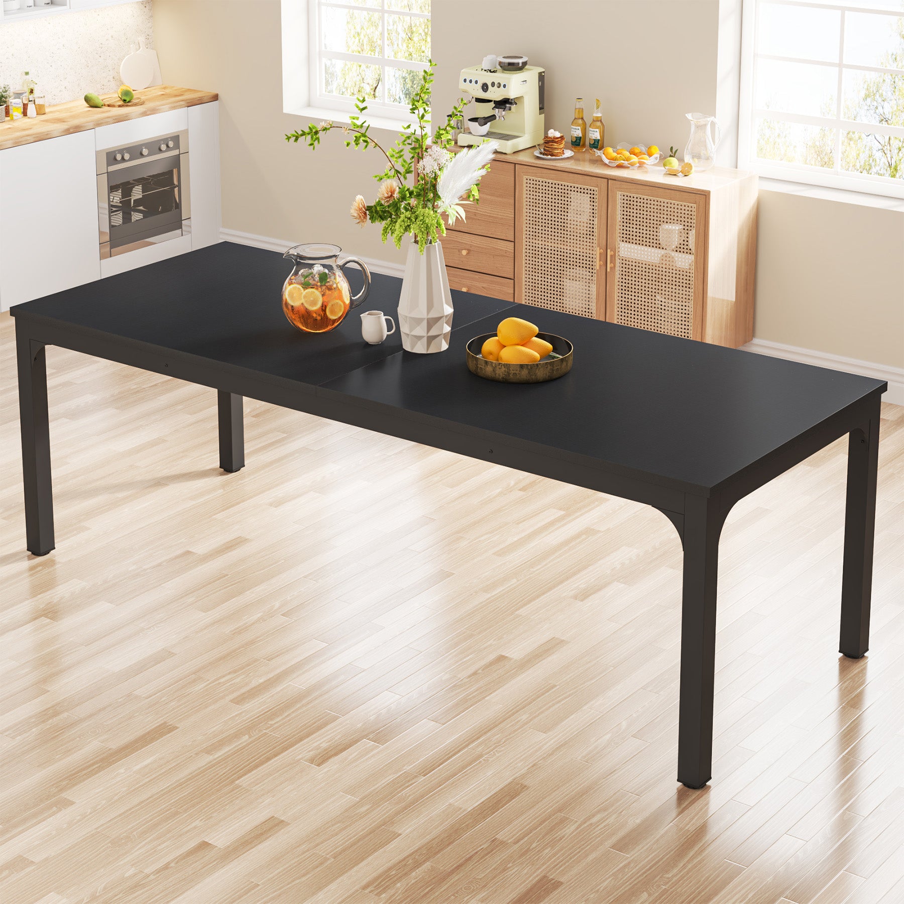 Rectangular Dining Table, 78 inch Long Kitchen Table for 6-8 People