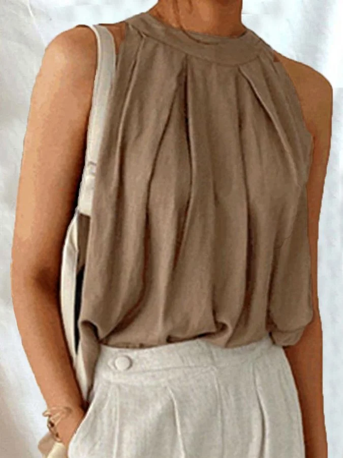 Women's Casual Elegant Halter Neck Sleeveless Shirt