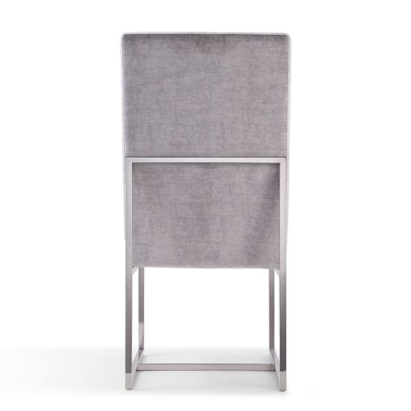 Element Velvet Dining Chair in Grey