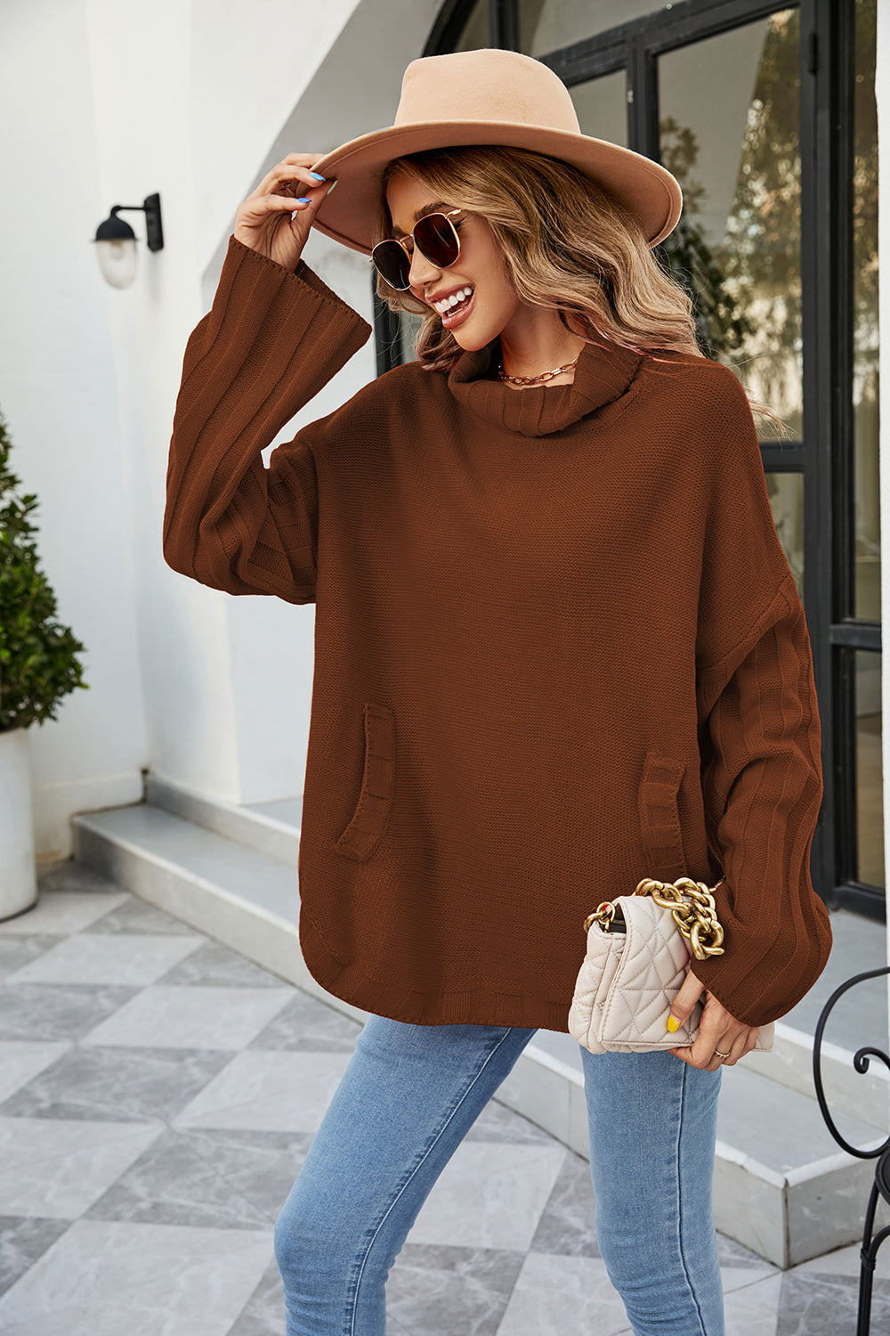 Loose Plus Size Turtleneck Women's Sweater