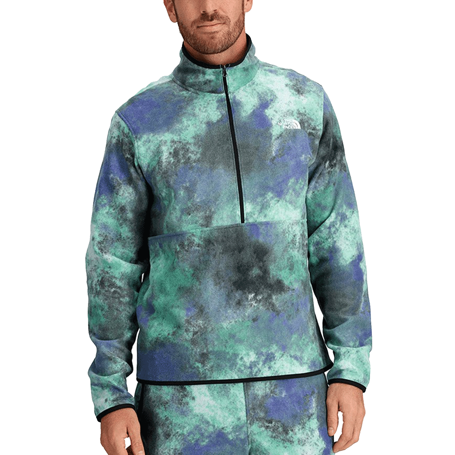 The North Face Men's Alpine Polartec 100 ½ Zip Fleece 2024 Icecap Blue Faded Dye Camo Print