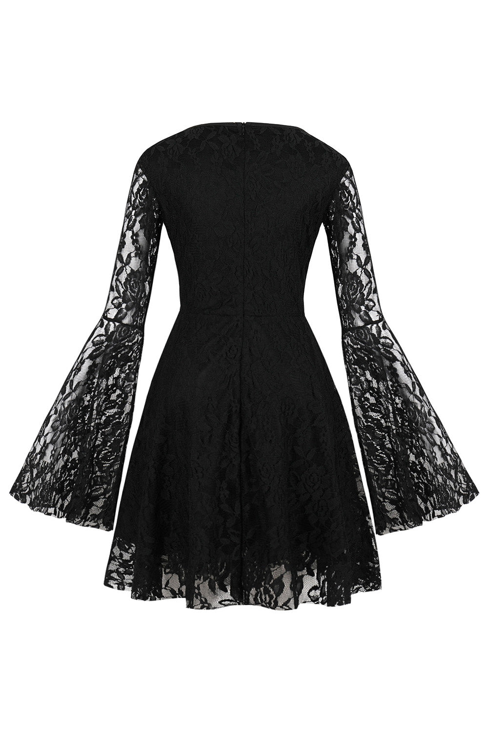 Black Long Sleeves Lace Halloween Dress