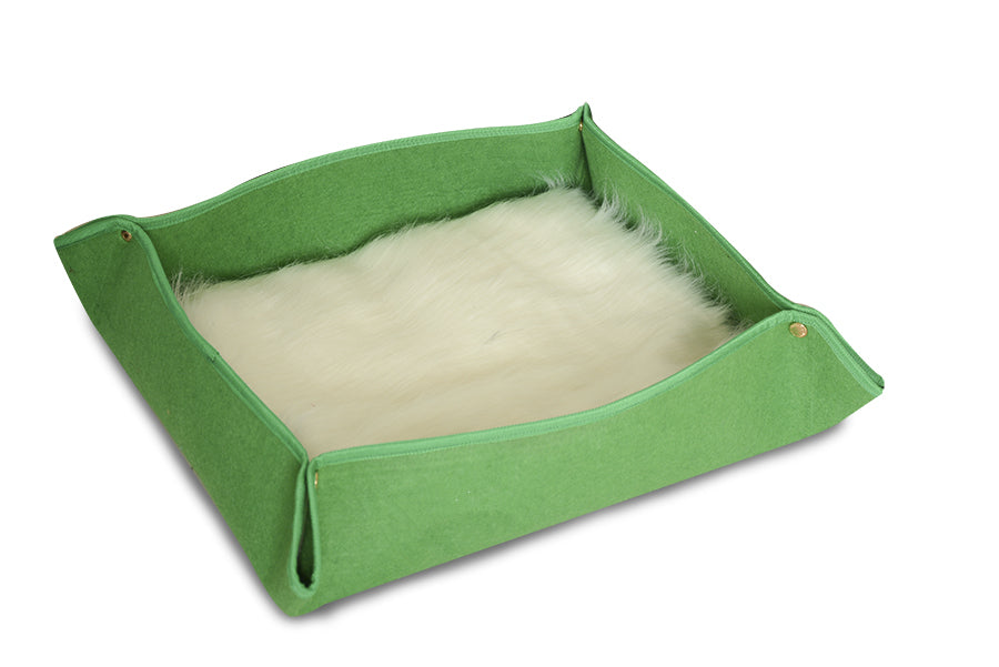 Cat Bed Felt Fabric - Large Green