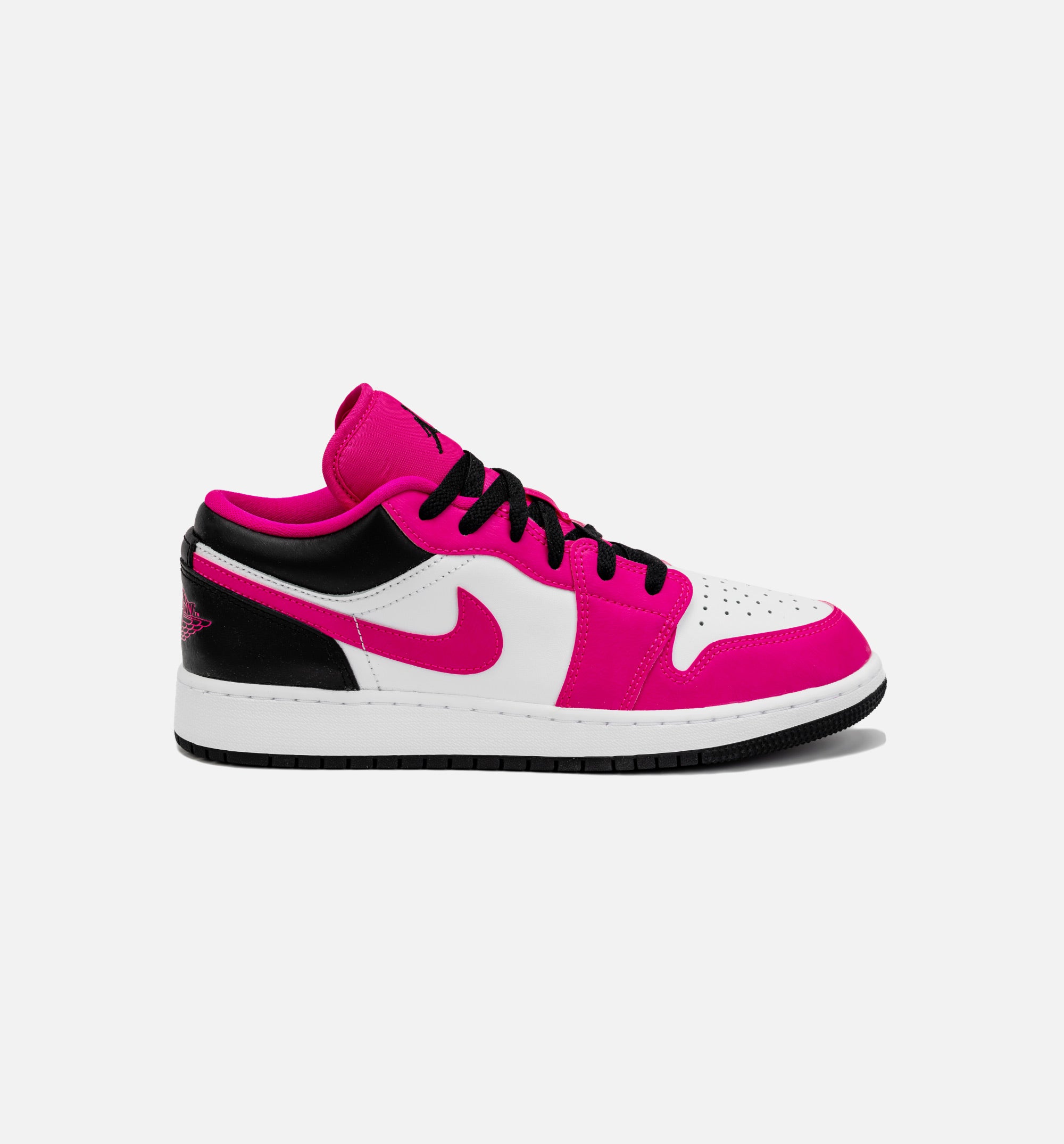 Air Jordan 1 Retro Low Fierce Pink Grade School Lifestyle Shoe - White/ Fierce Pink