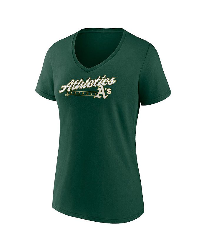 Women's Branded Green Oakland Athletics One and Only V-Neck T-shirt