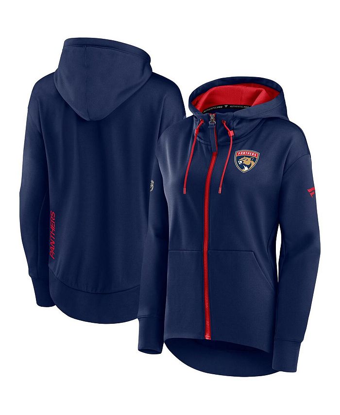 Women's Branded Navy Florida Panthers Authentic Pro Rink Full-Zip Hoodie