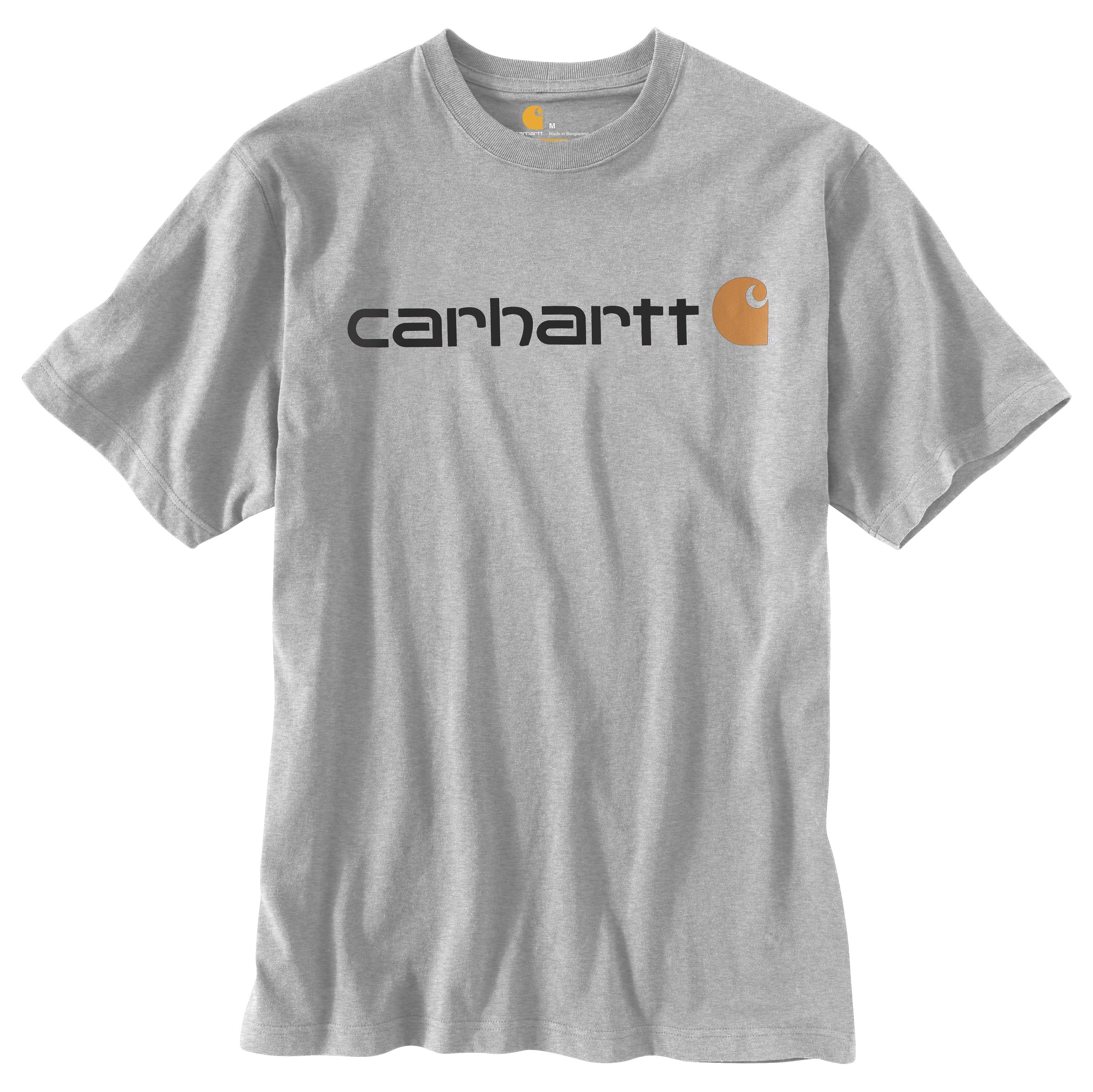 Carhartt Men's Signature Logo Short Sleeve T-Shirt_Heather Grey