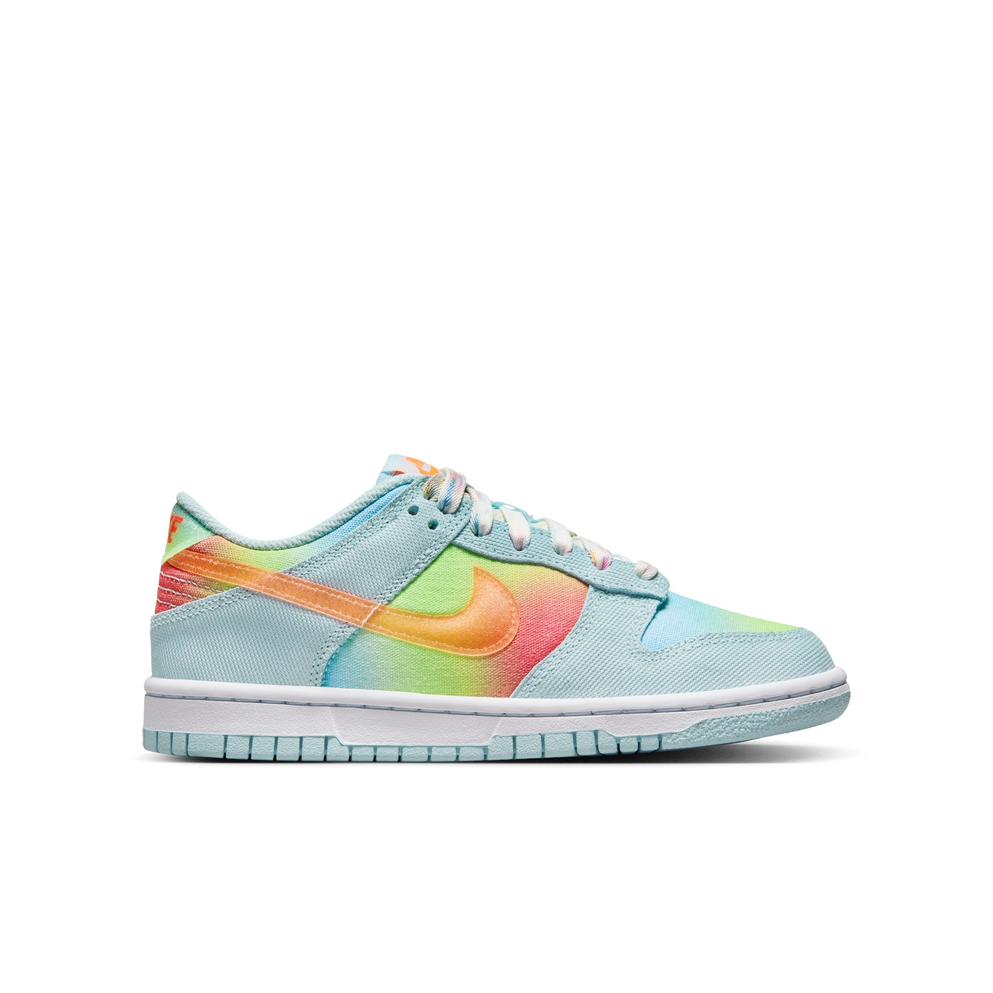 Grade School Nike Dunk Low BG GS glacier blue/total orange-LT lemon twist HF4797-474