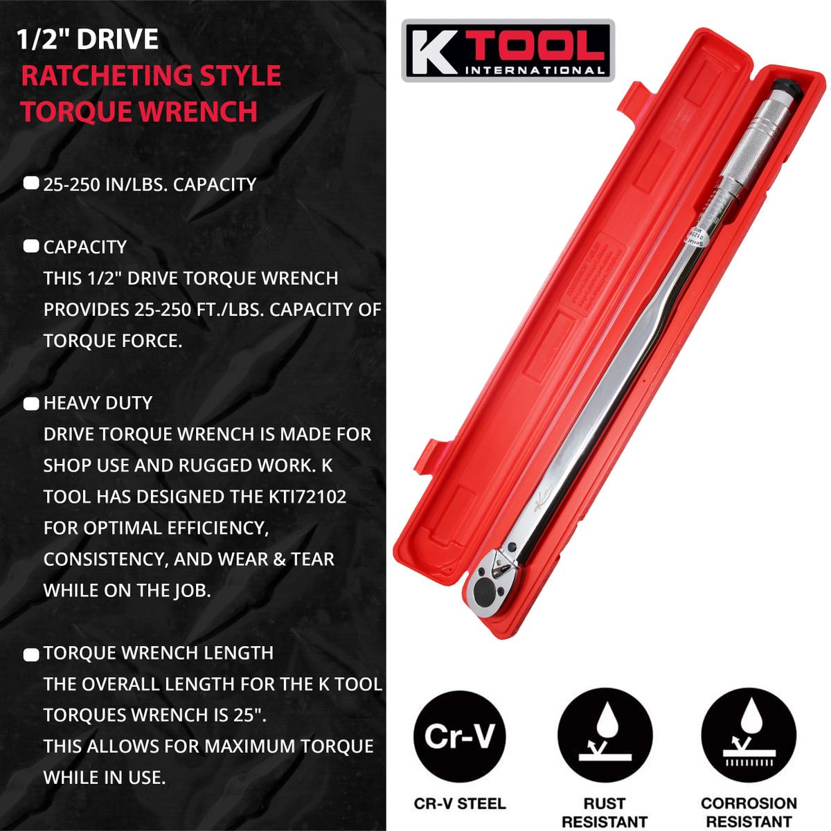 WRENCH TORQUE 1/2 DRIVE 25-250FT./LBS.