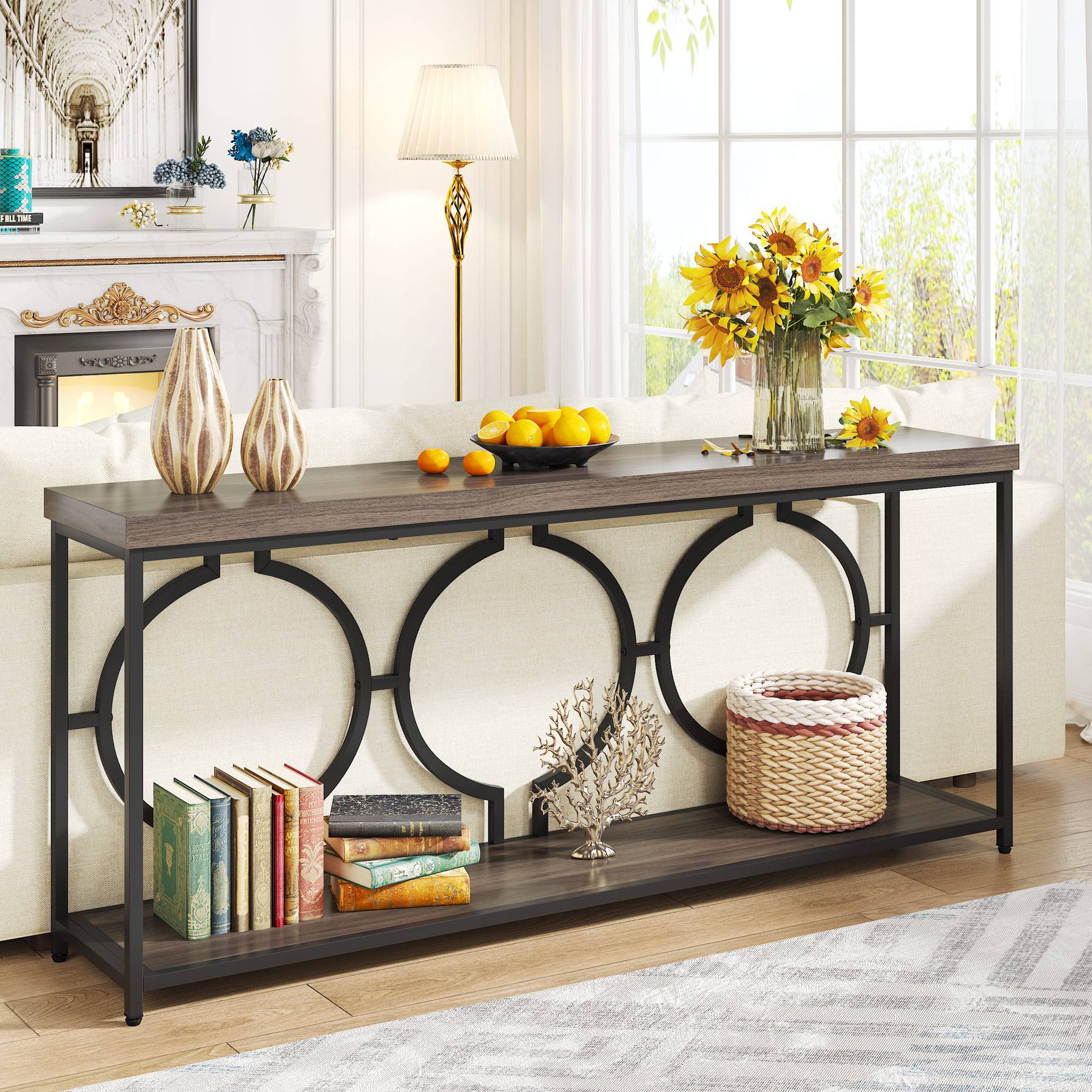 Industrial Console Table, 70.9