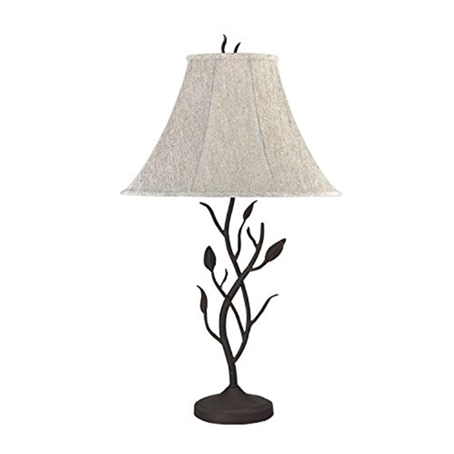 33 Height Metal Table Lamp in Black-Color:Grey White，Finish:Black，Style:Wrought iron，Wattage:150