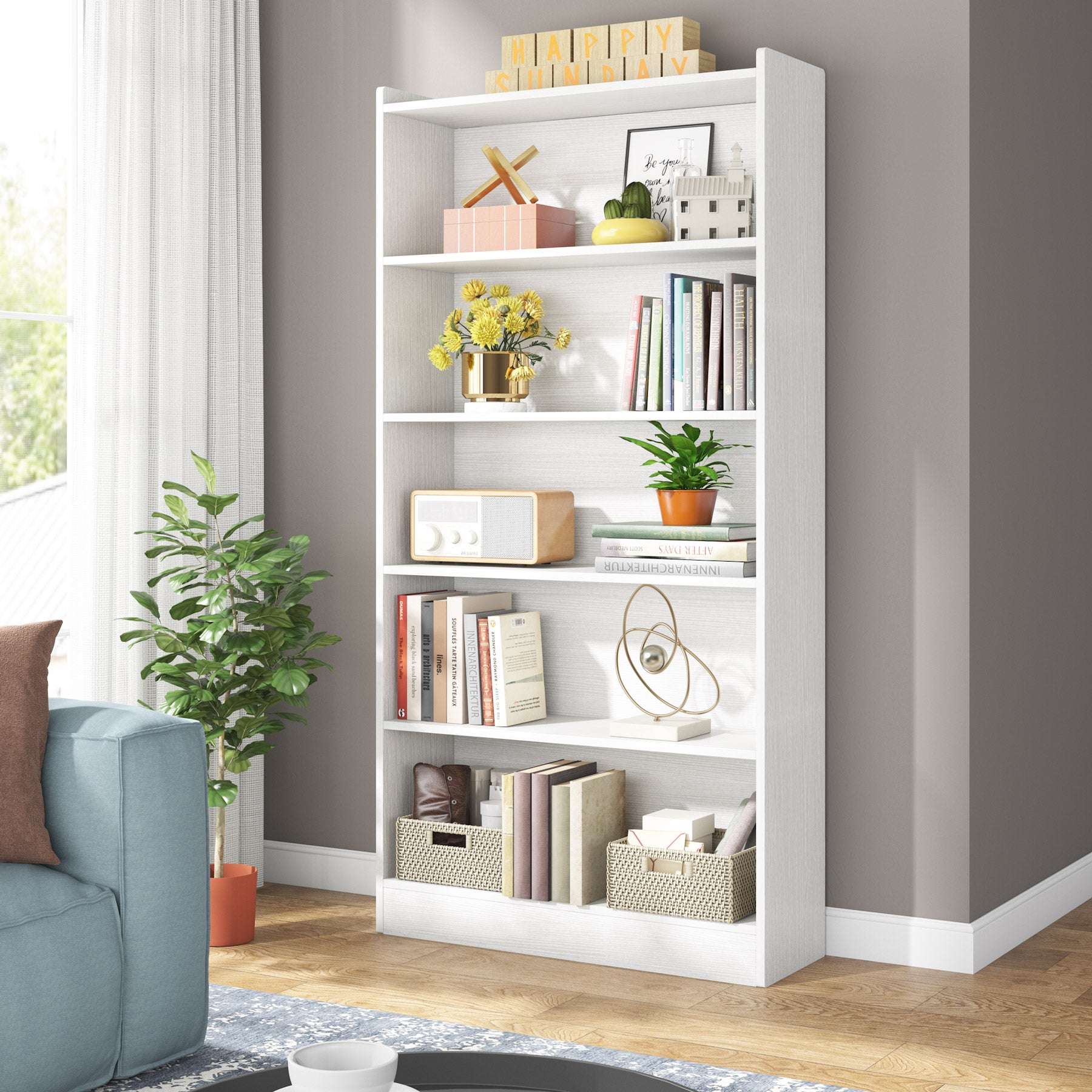 Wood Bookcase, 72