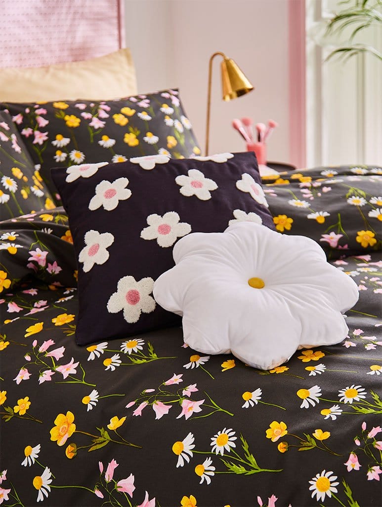 Blissful Meadow Charcoal Duvet Cover Set