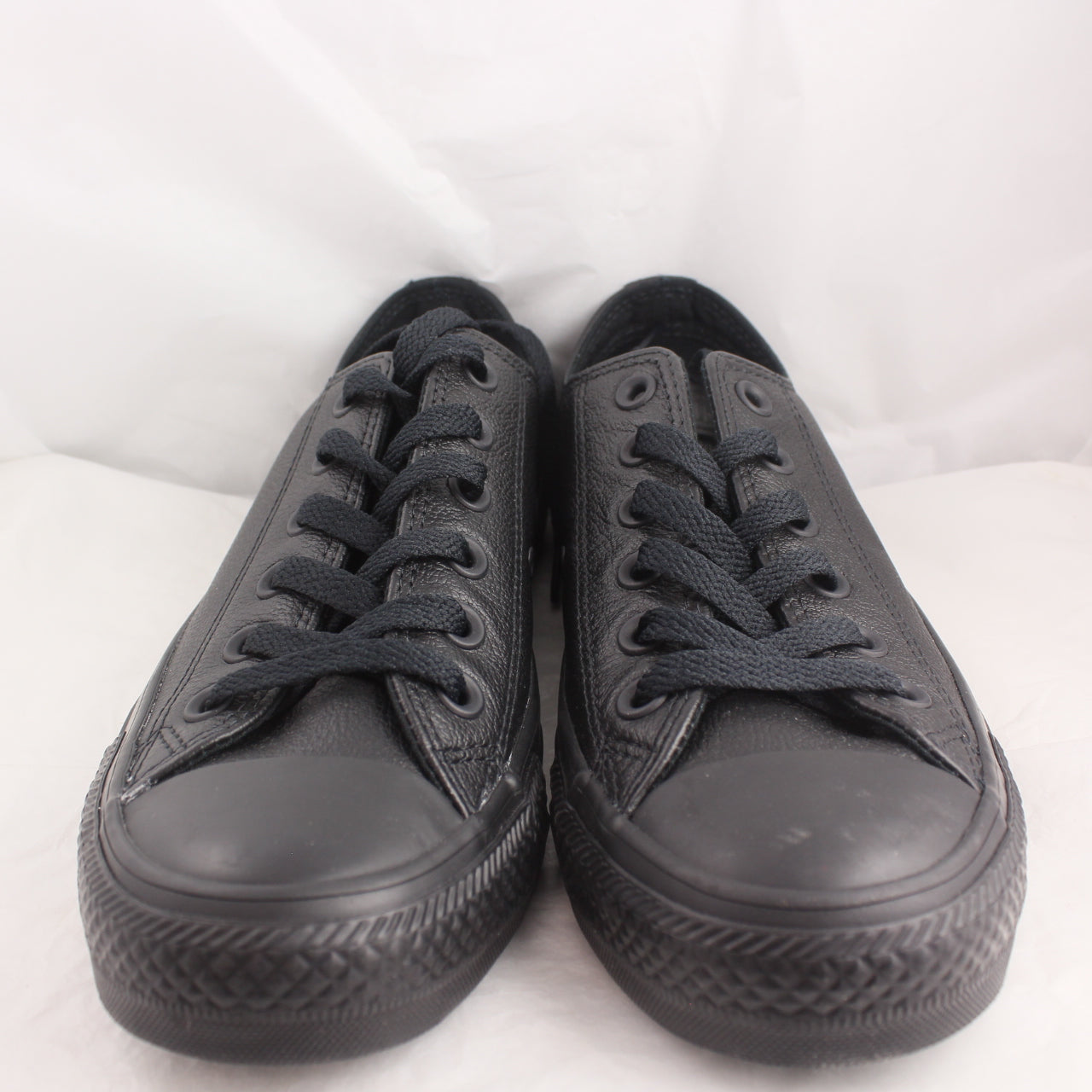 Mens Converse Allstar Low Leather Black Mono Leather Trainers