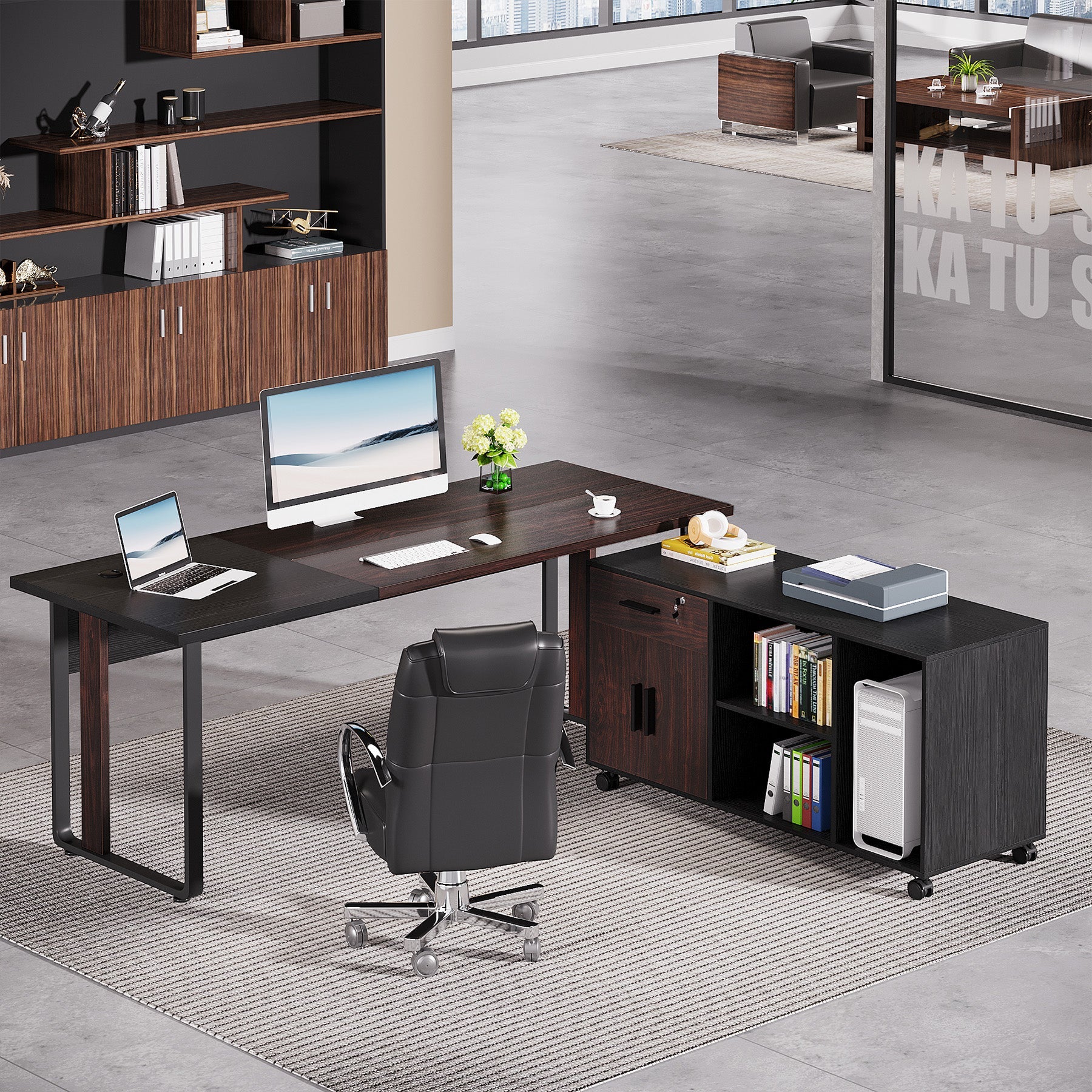 Large L-Shaped Desk, 70.8