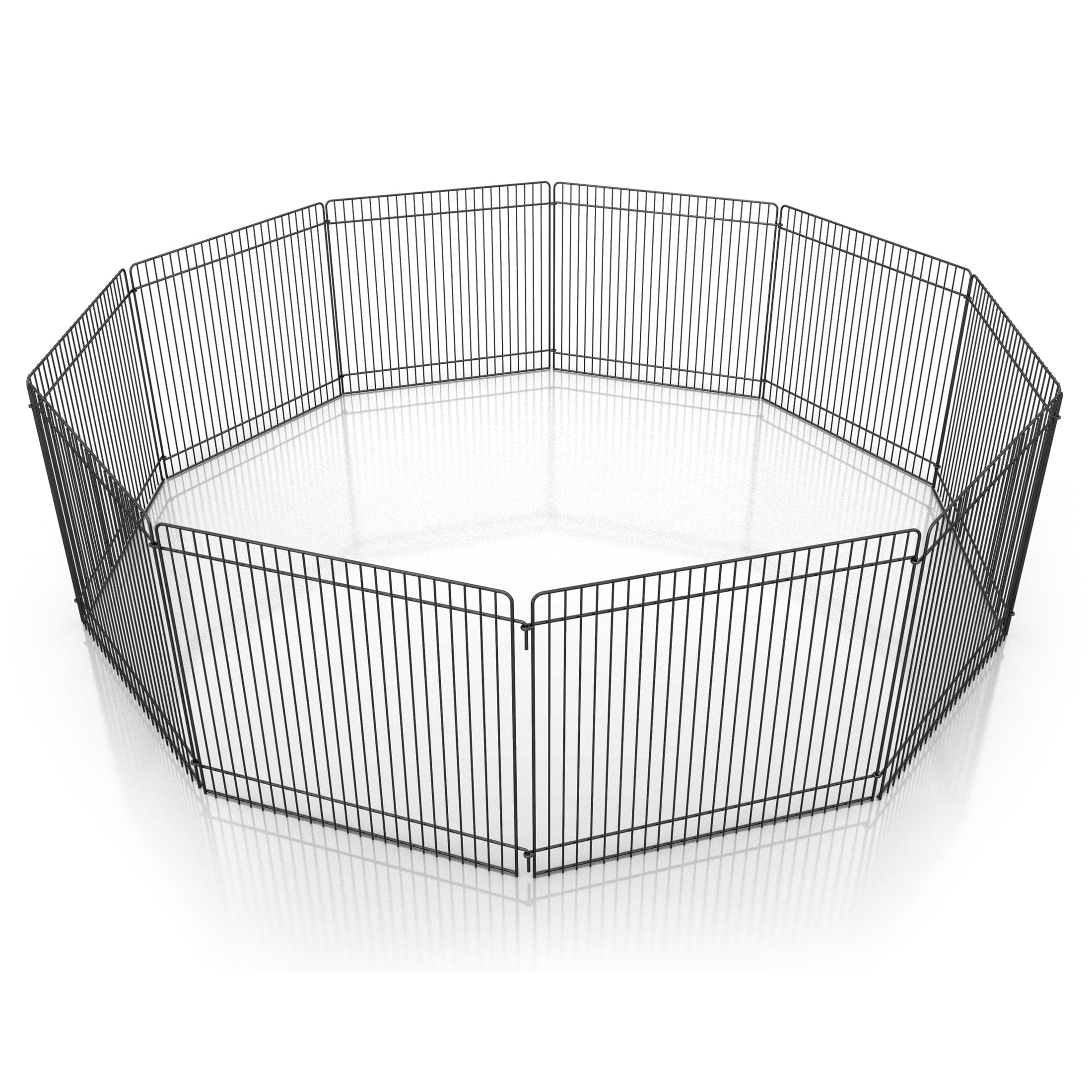 Pet Champion Small Animal Wire Playpen， Black， 9in Tall， 32in Diameter