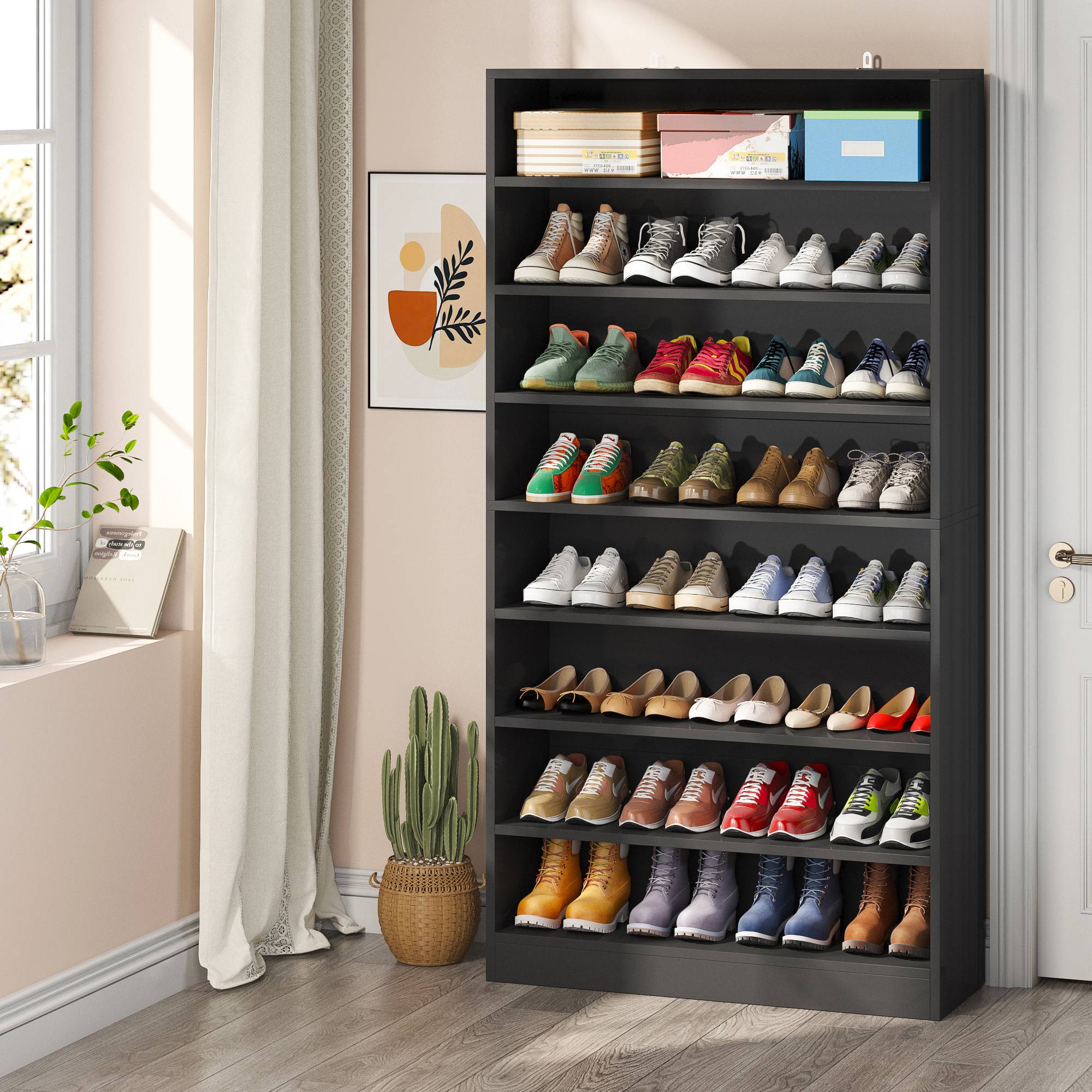 Freestanding Shoe Cabinet, 9-Tier 40-45 Pairs Shoe Storage Rack