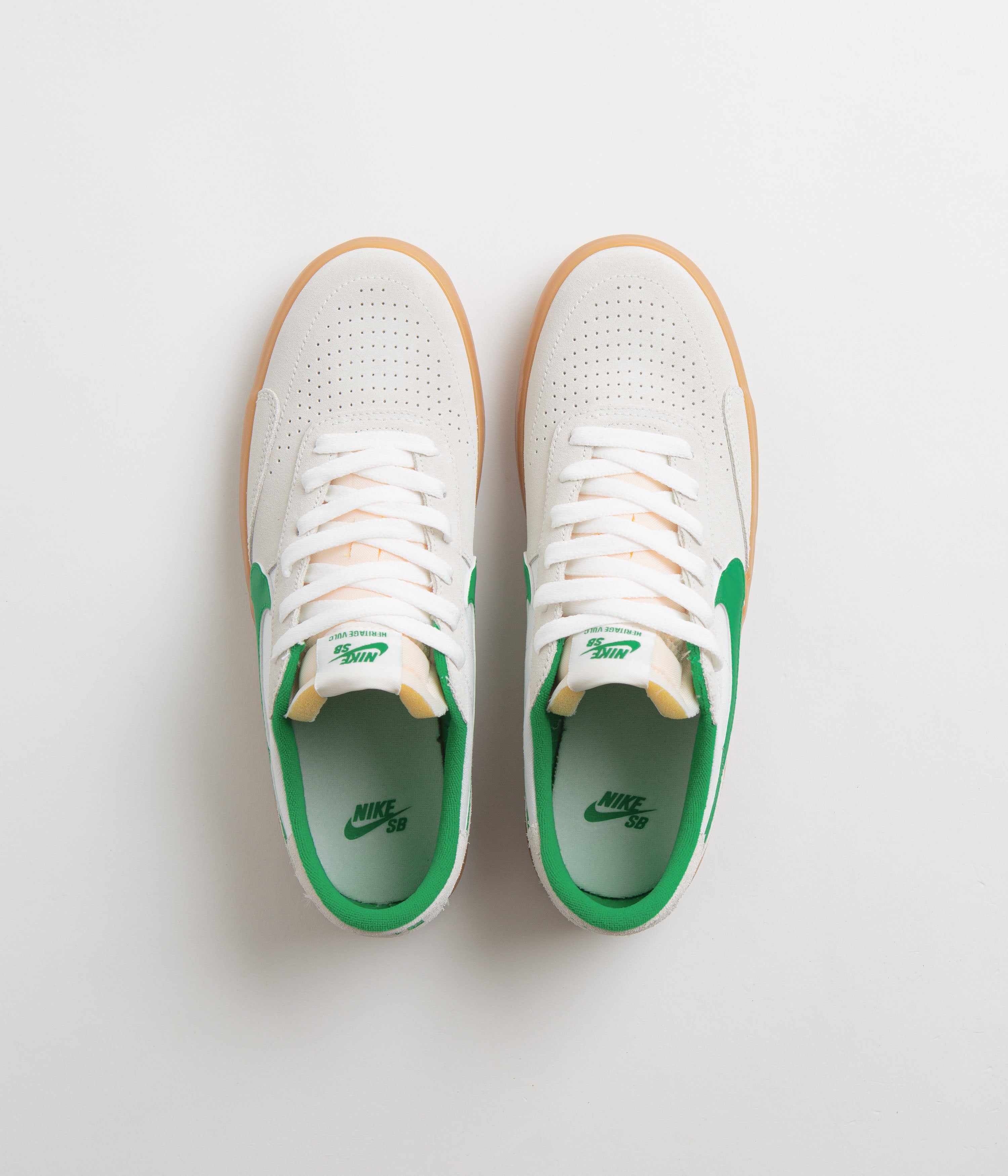 Nike SB Heritage Vulc Shoes - Summit White / Lucky Green - White