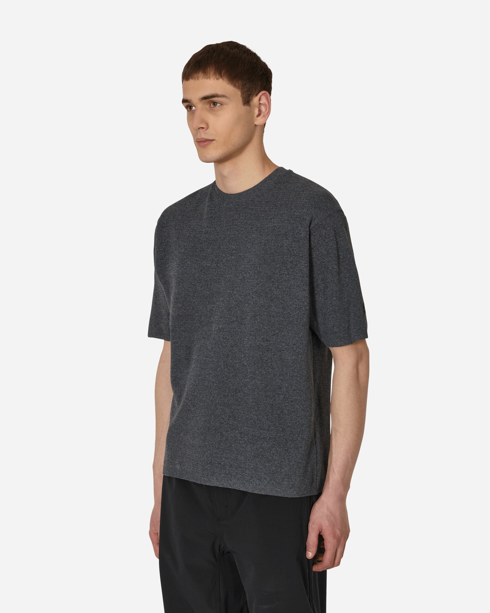 Tech Pack Engineered Knit Short-Sleeve Sweater Grey