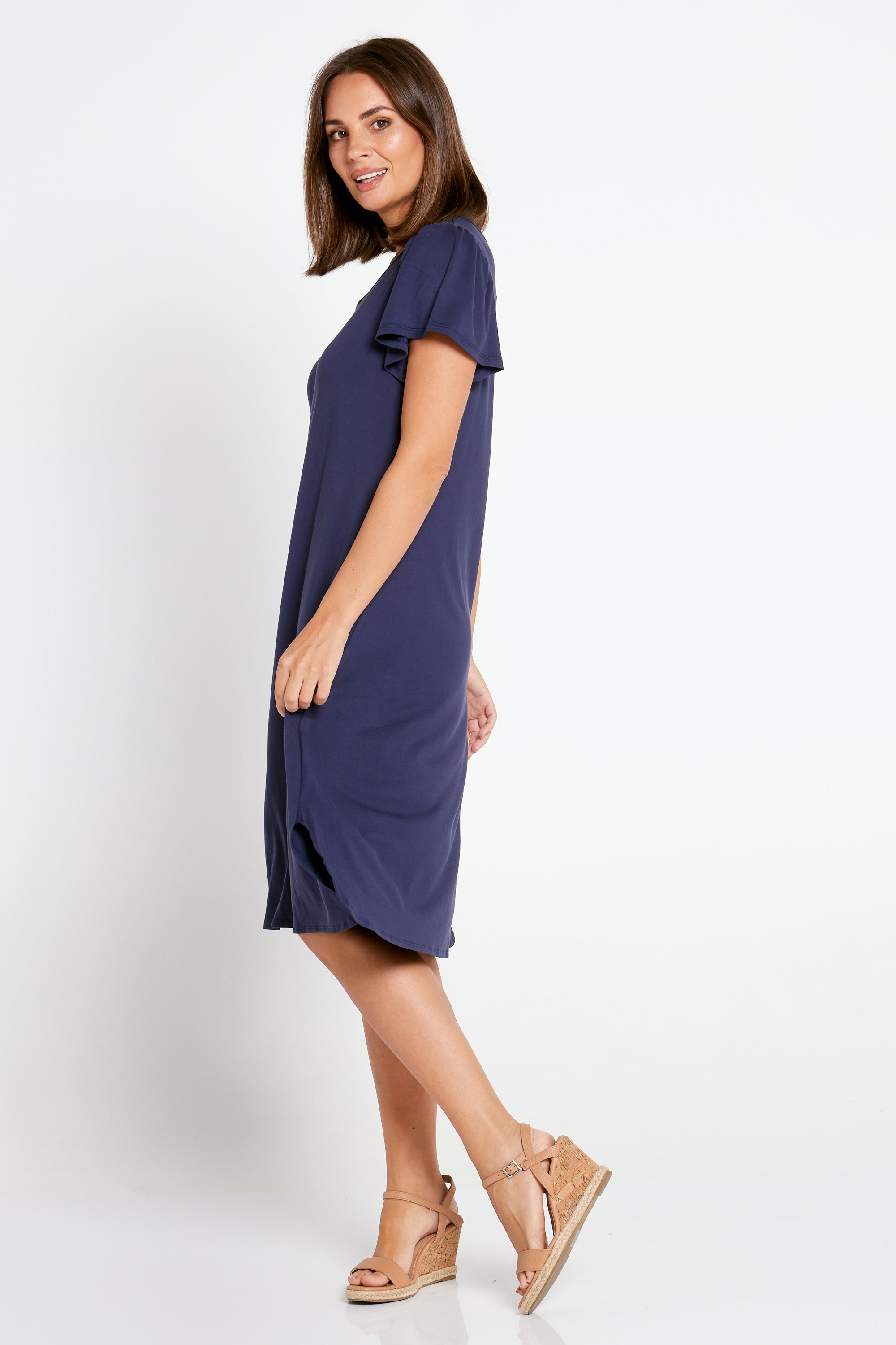 Alden Bamboo Swing Dress - Navy