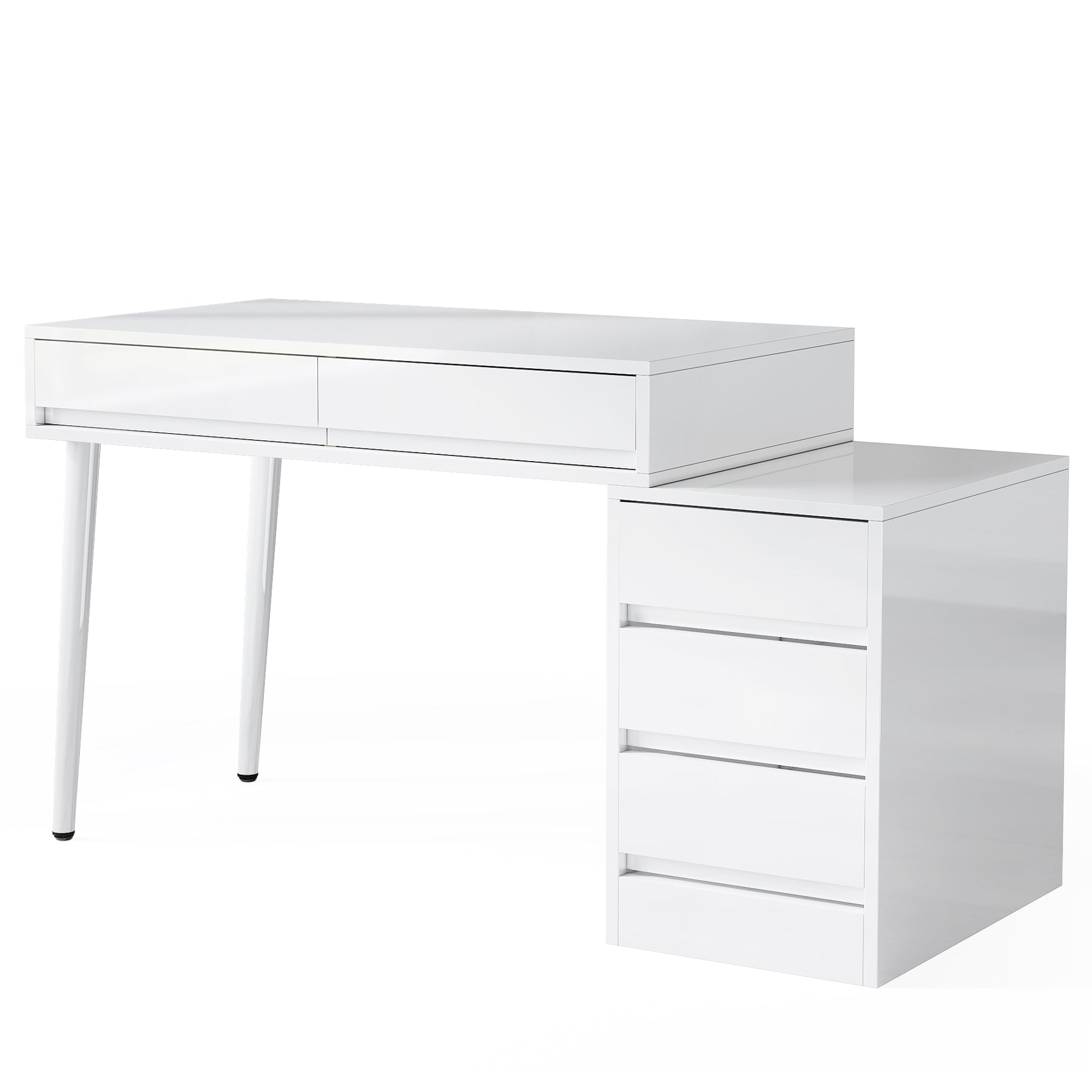 Modern Computer Desk Home Office Desk with 5 Storage Drawers