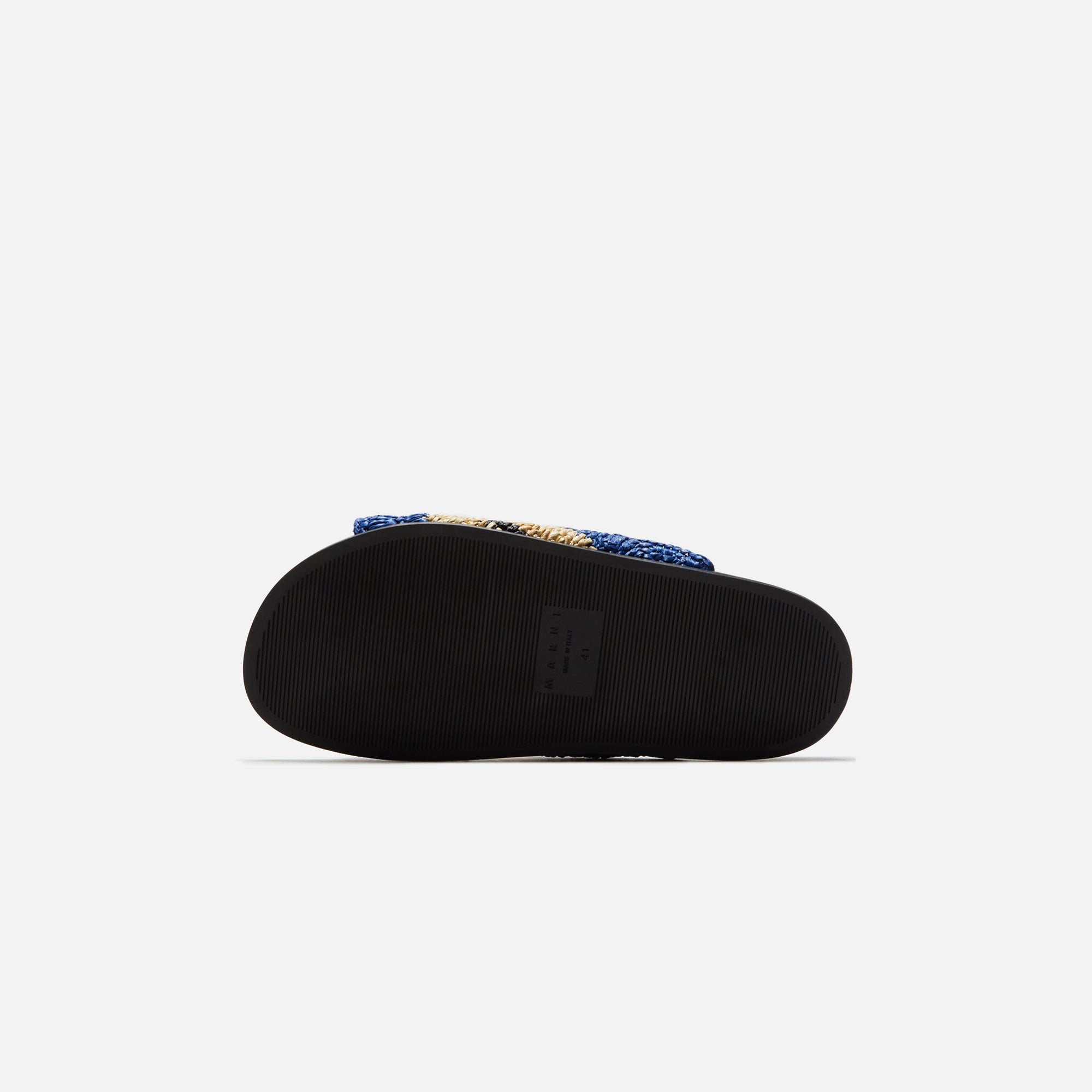 Marni x No Vacancy Inn Slide Rafia Waves - Blue / Natural