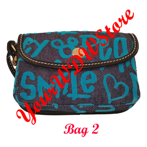 Disney Dooney and Bourke Bag - Peace Love Mickey Wristlet - Blue Specific