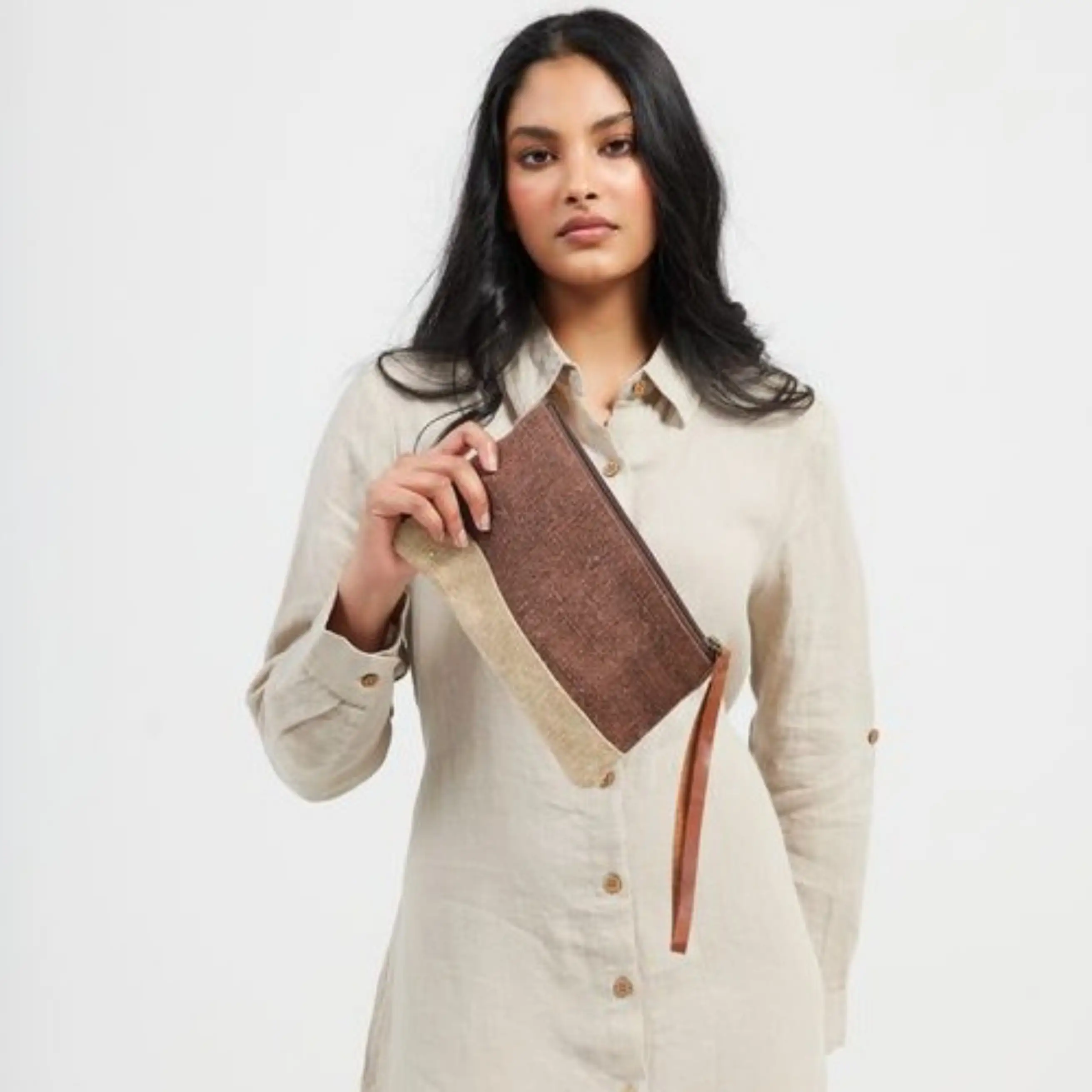 Jedda Pouch - Chocolate + Natural