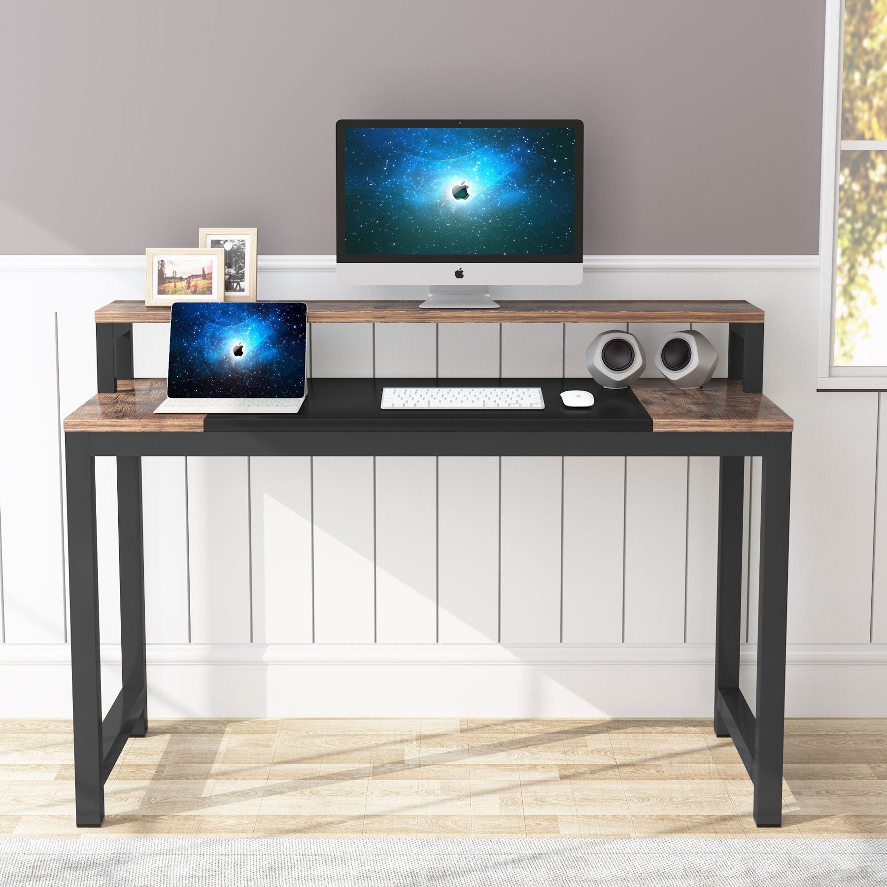 Multipurpose Computer Desk Home Office Desk with Monitor Stand