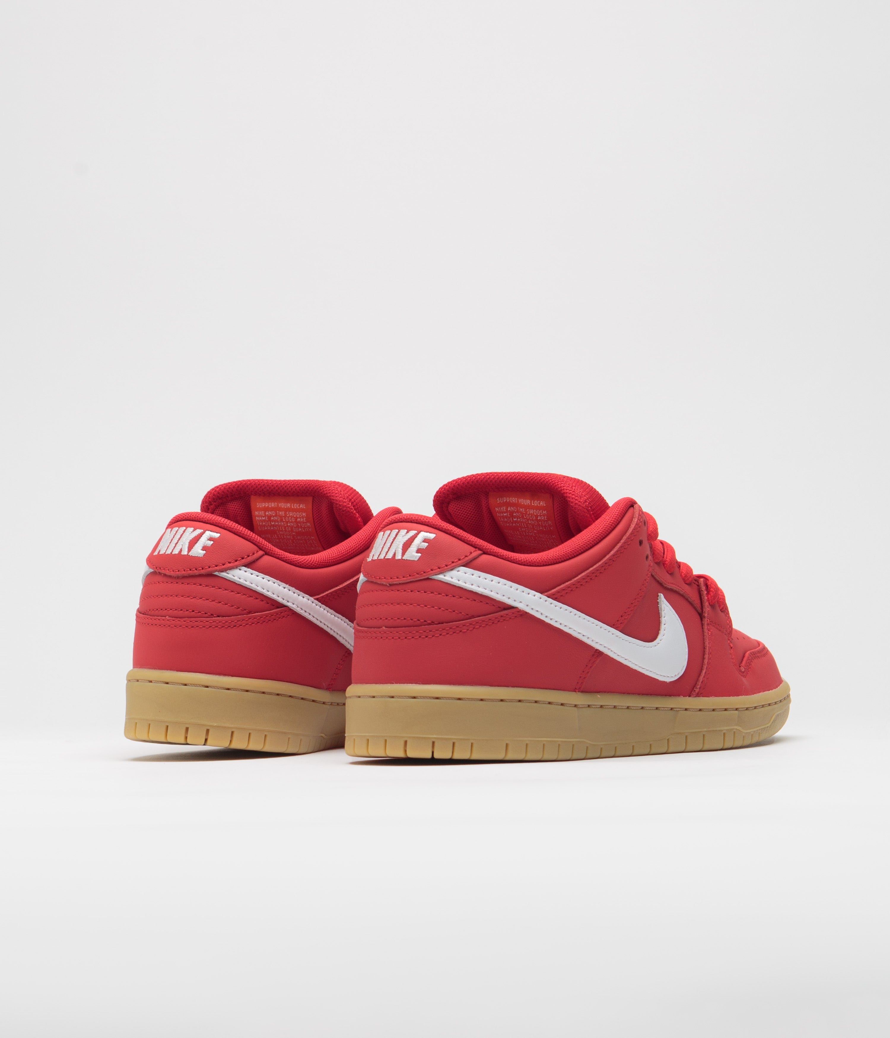 Nike SB Orange Label Dunk Low Pro Shoes - University Red / White - University Red