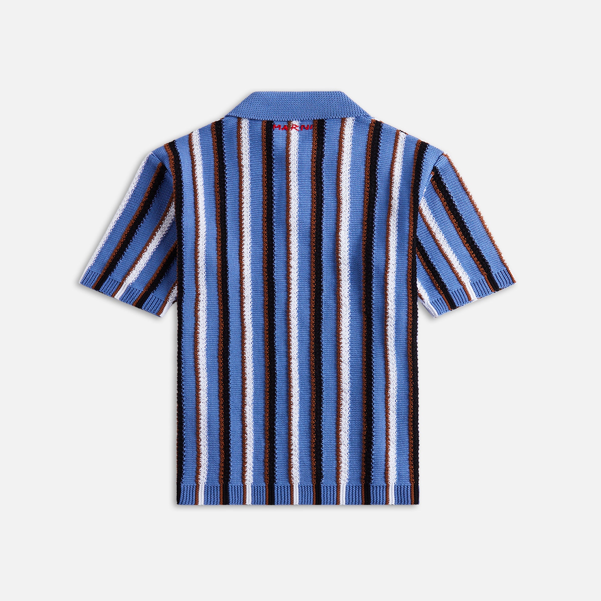 Marni Cotton Cable Striped Crochet Polo - Opal