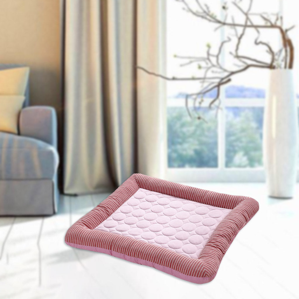 Dog Cage Mat Pets Self Cooling Mattress Bed Pad Sleeping Mat Pink 45x35cm