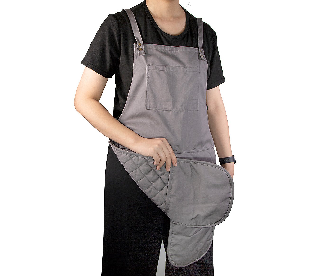 Grand Fusion Apron with Built-in Oven Mitts