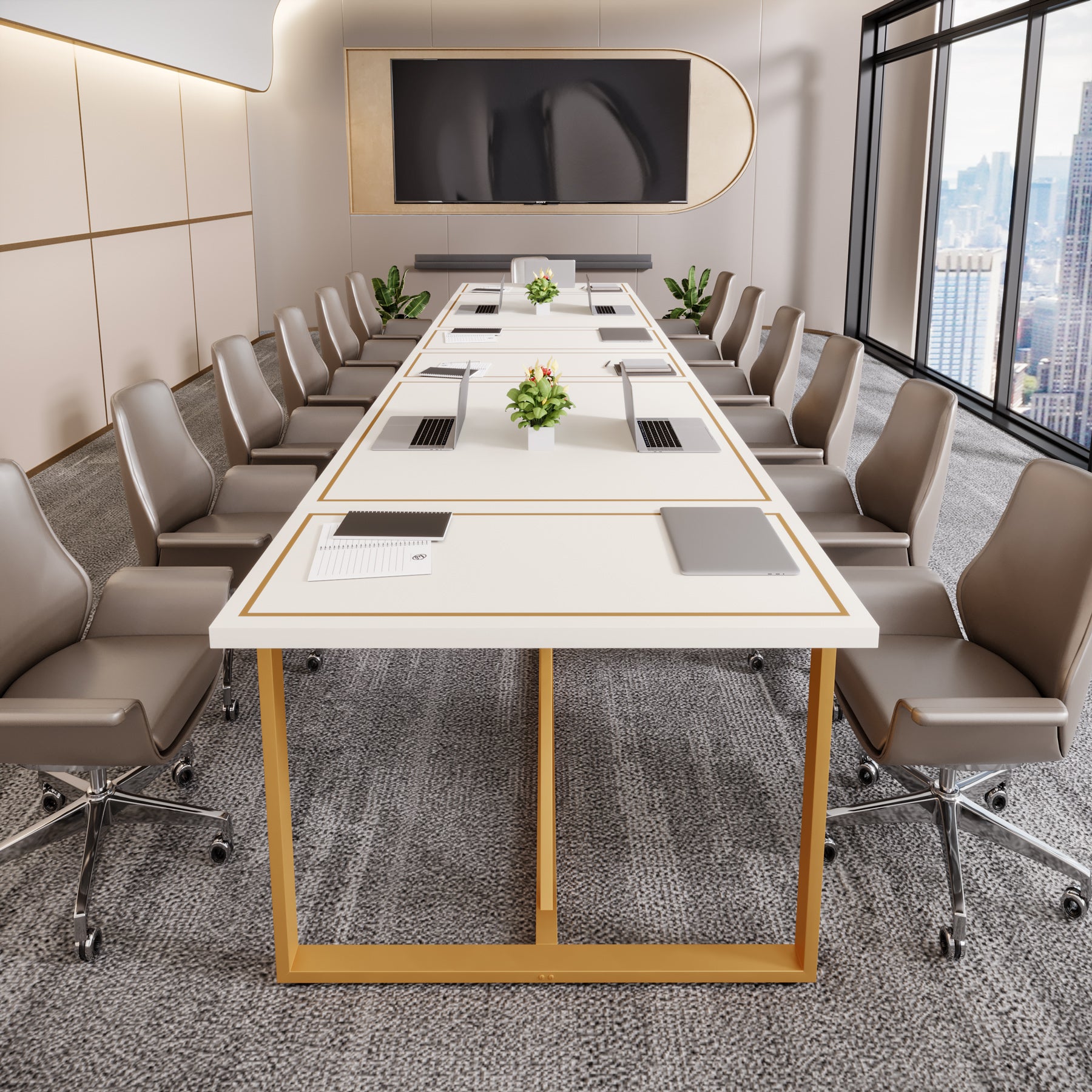 6FT Conference Table, 70.9’’ Modern Large Executive Computer Desk