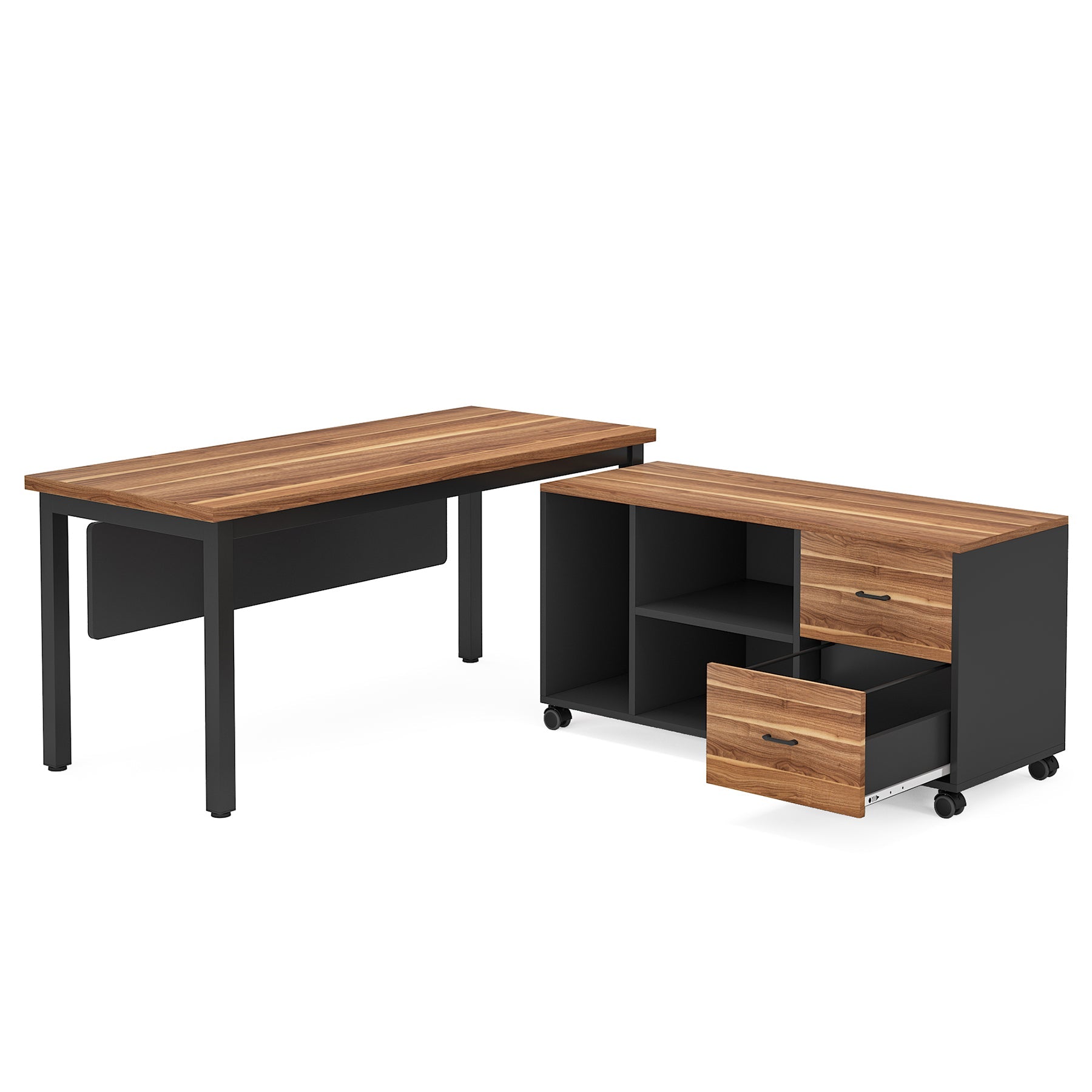 Industrial L-Shaped Desk, 55