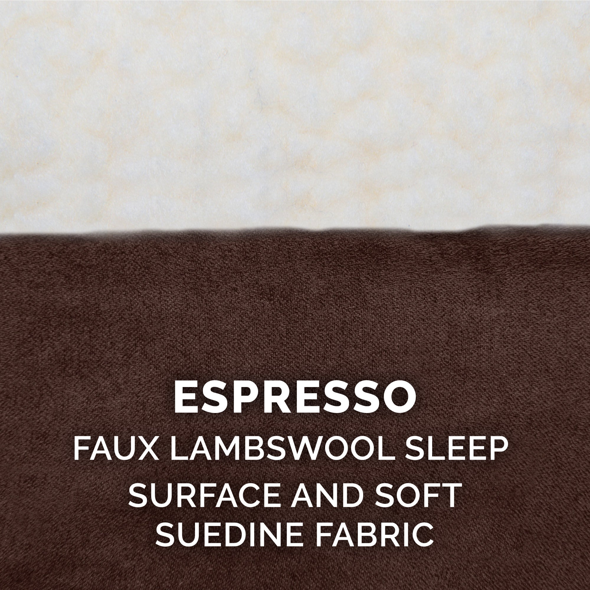 FurHaven Pet Products Faux Sheepskin and Suede Deluxe Orthopedic Dog Bed - Espresso， Large