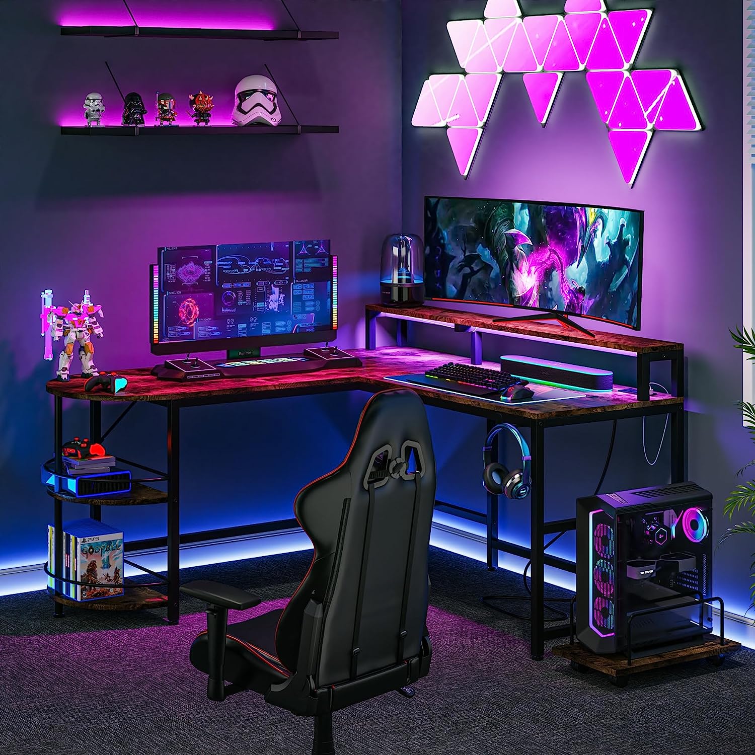 L-Shaped Gaming Desk, 55