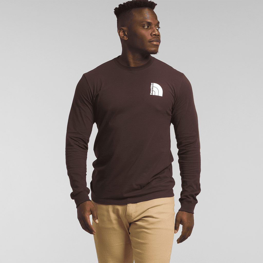 Jumbo half dome long sleeve - Coal brown / TNF white