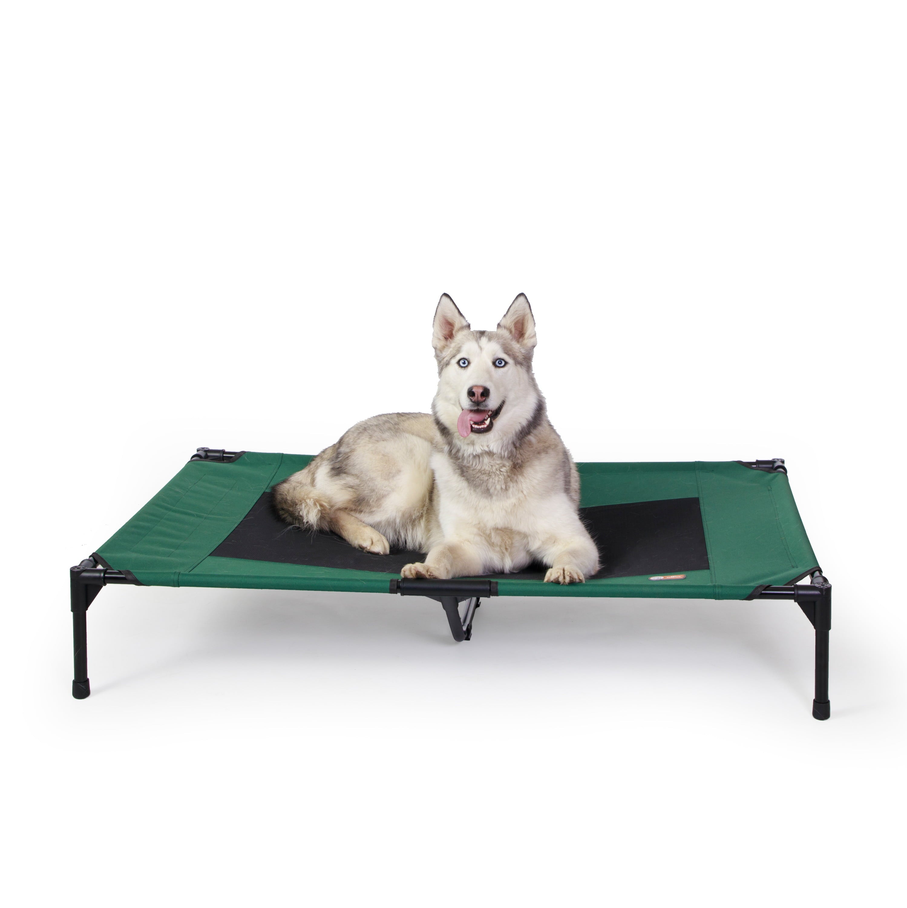 KandH Pet Products Original Pet Cot Elevated Dog Bed Green/Black X-Large 32 X 50 X 9 Inches