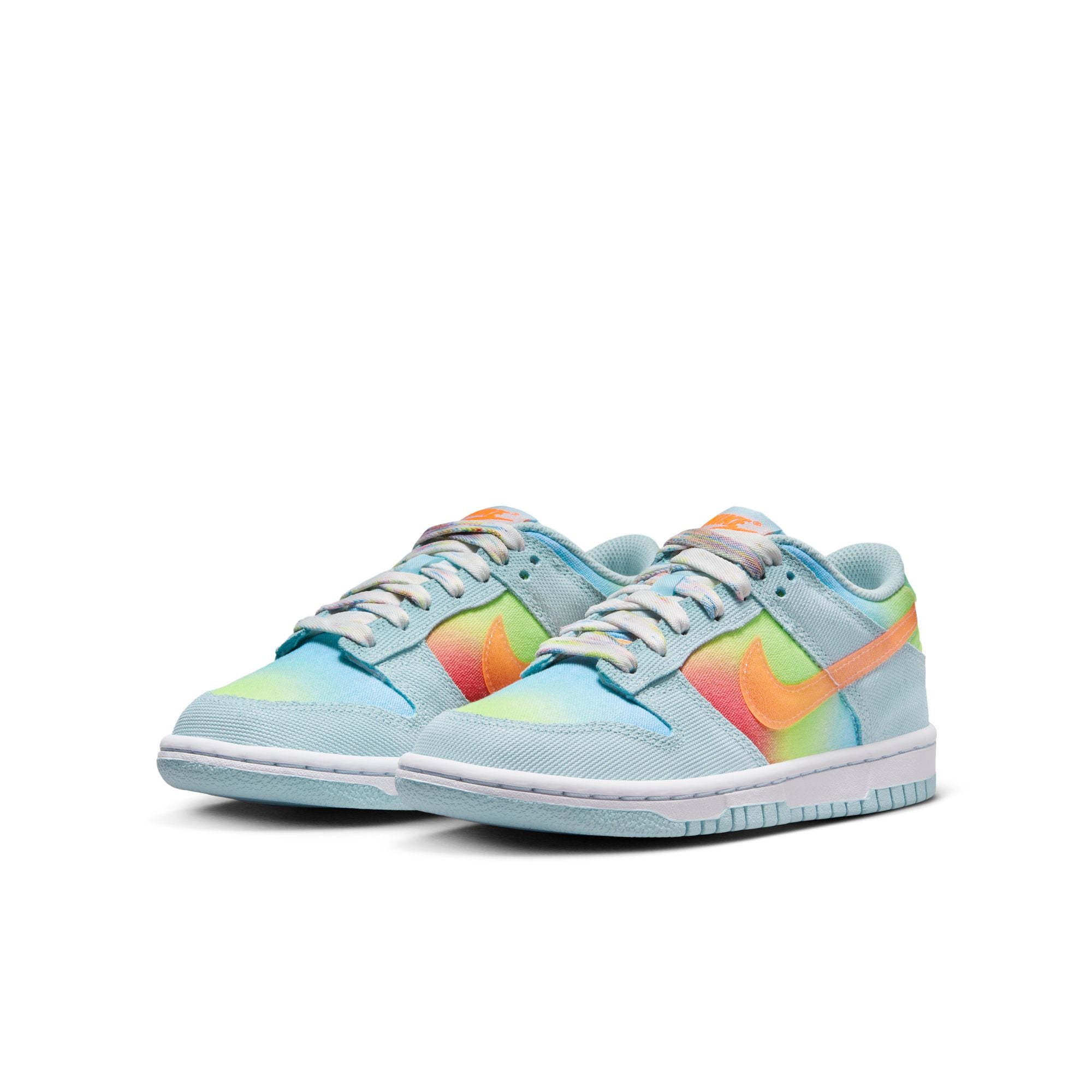 Grade School Nike Dunk Low BG GS glacier blue/total orange-LT lemon twist HF4797-474