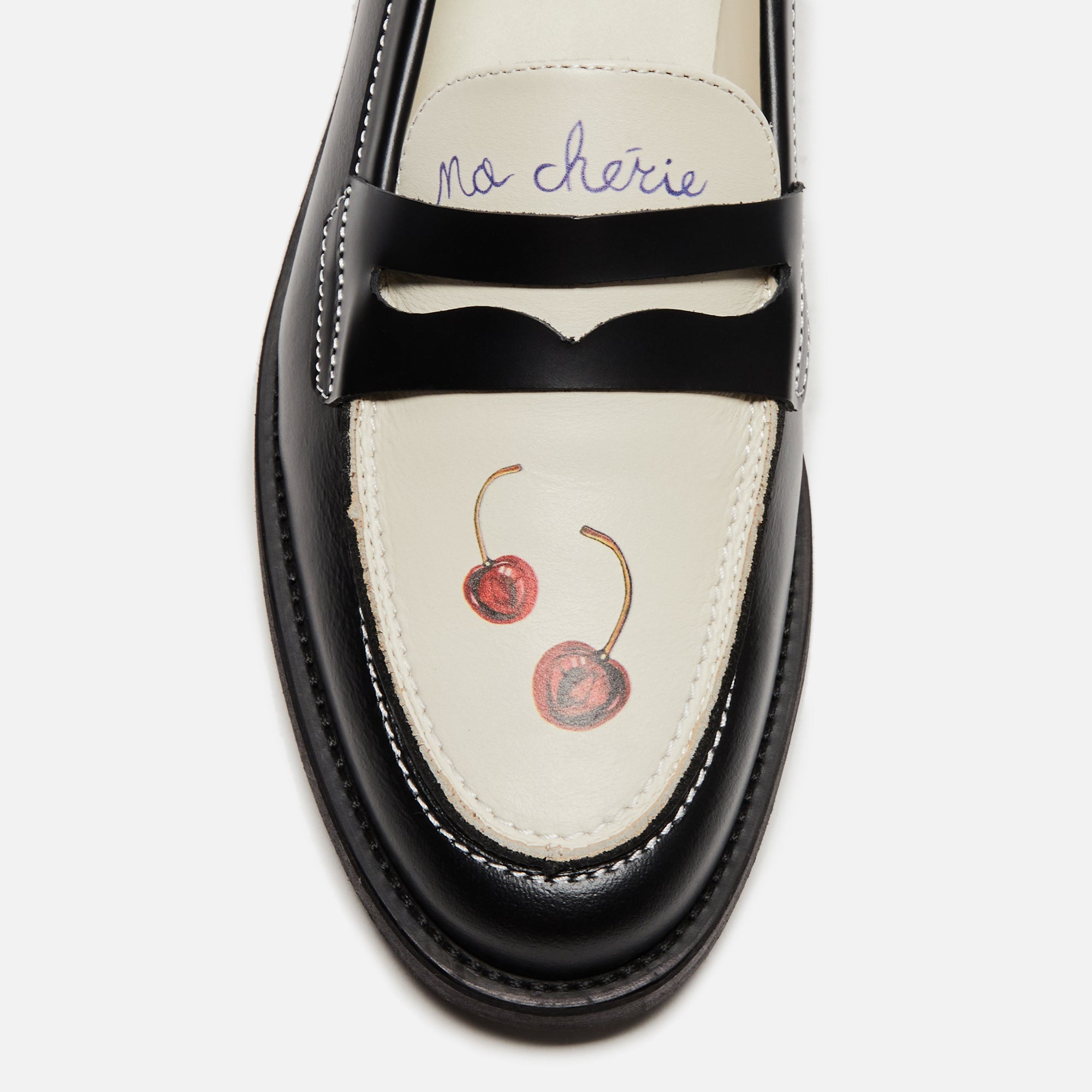 DUKE + DEXTER WMNS Wilde Cherry Penny Loafer - Black / White