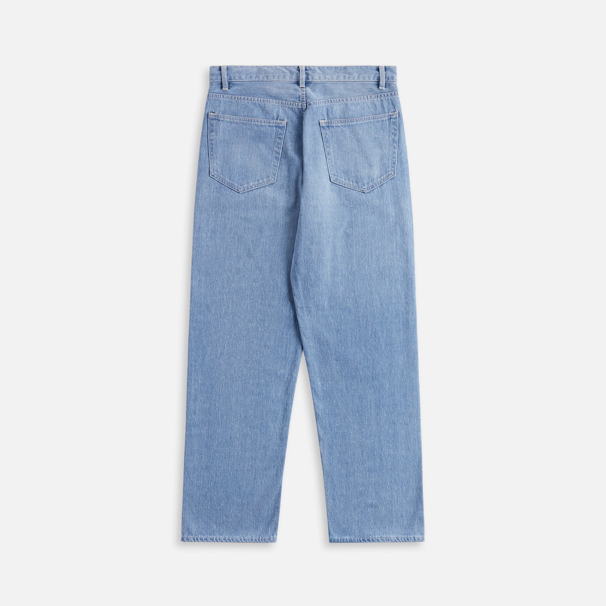 Auralee Selvedge Faded Light Denim Wide Pants - Light Indigo