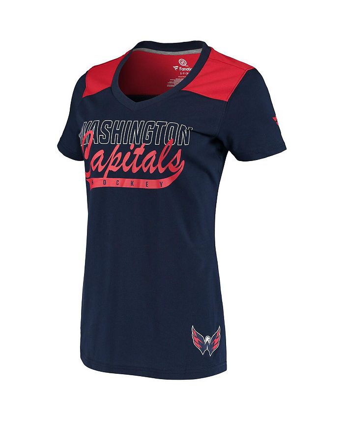 Women's Branded Navy Washington Capitals Iconic V-Neck T-shirt