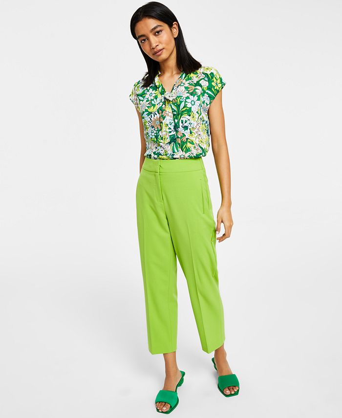 Women's Bi-Stretch Straight-Leg Ankle Pants， Created for Macy's