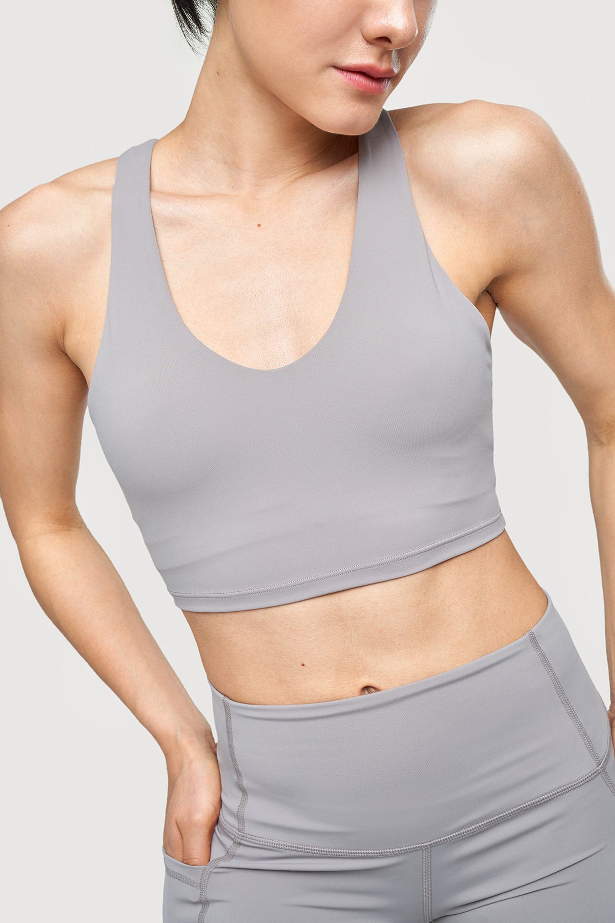Racer Back "V" Cut Crop Tank