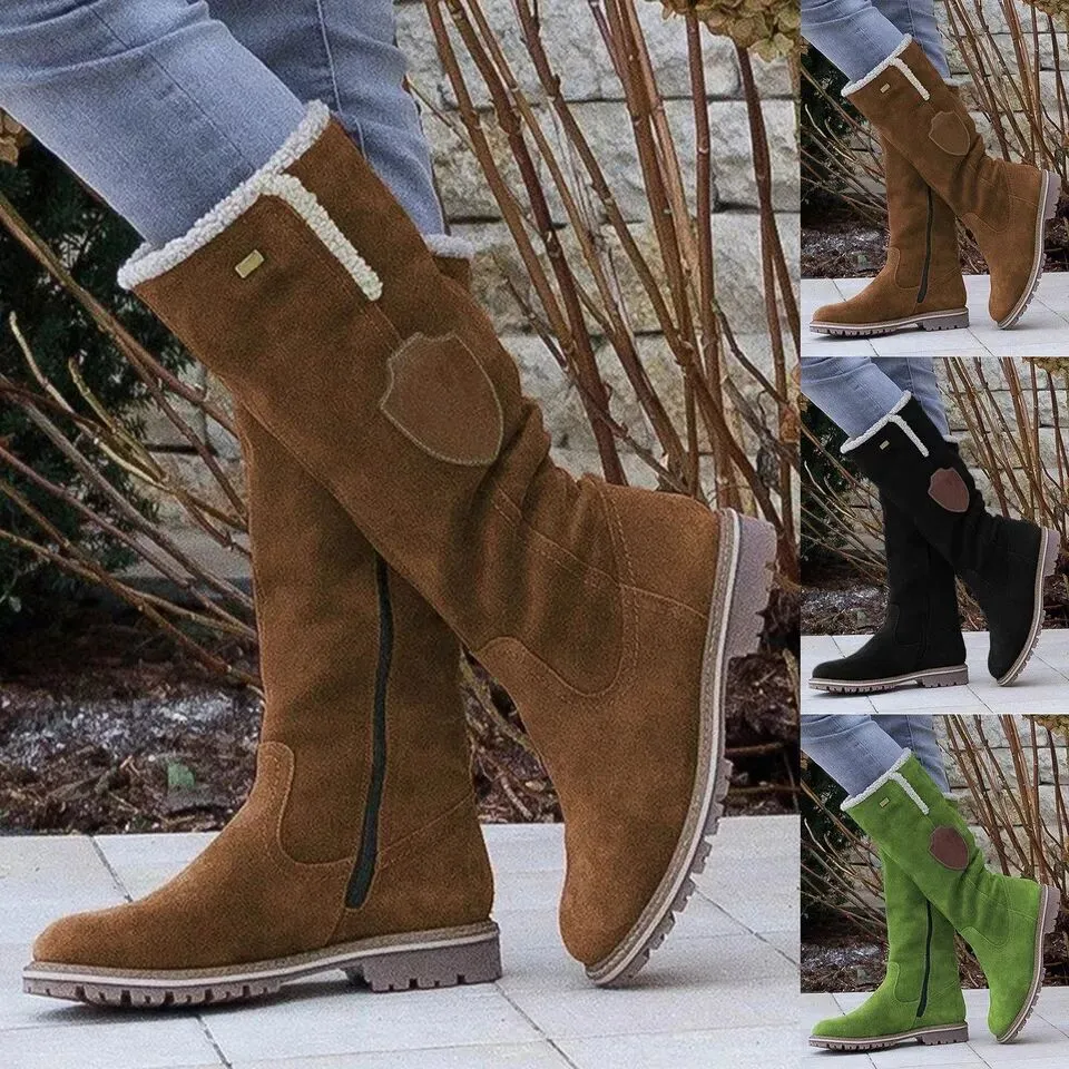 Snow Boots With Flat Heel And Side Zipper