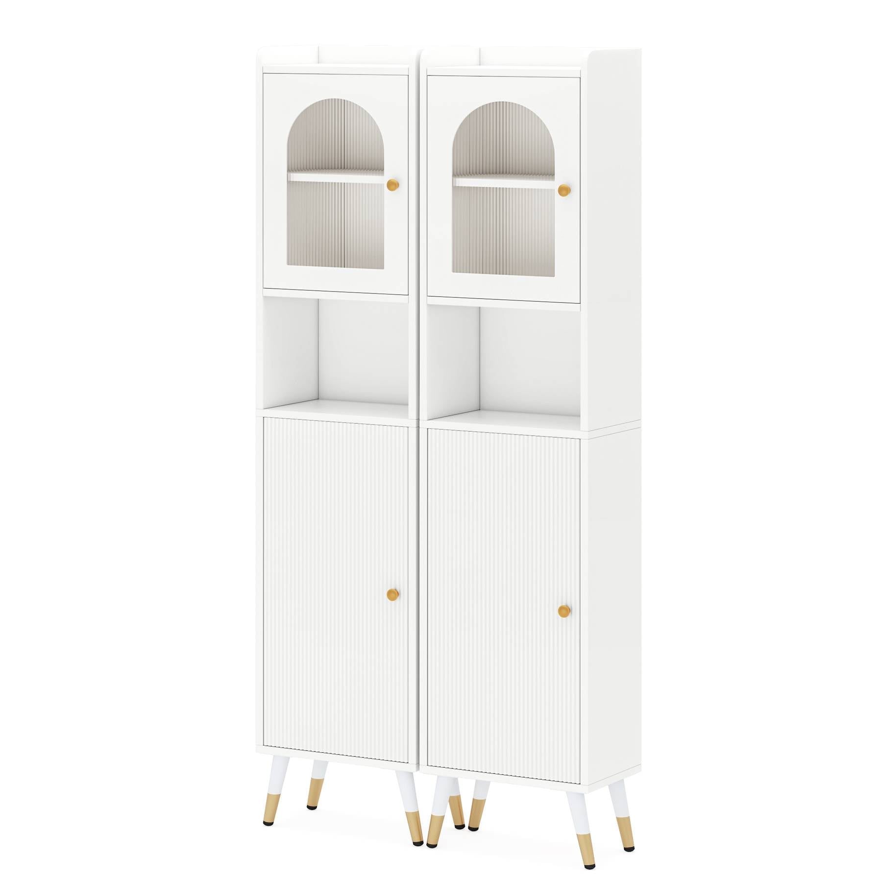 Narrow Storage Cabinet, 67’’ Bathroom Cabinet with 2 Doors and 6 Shelves