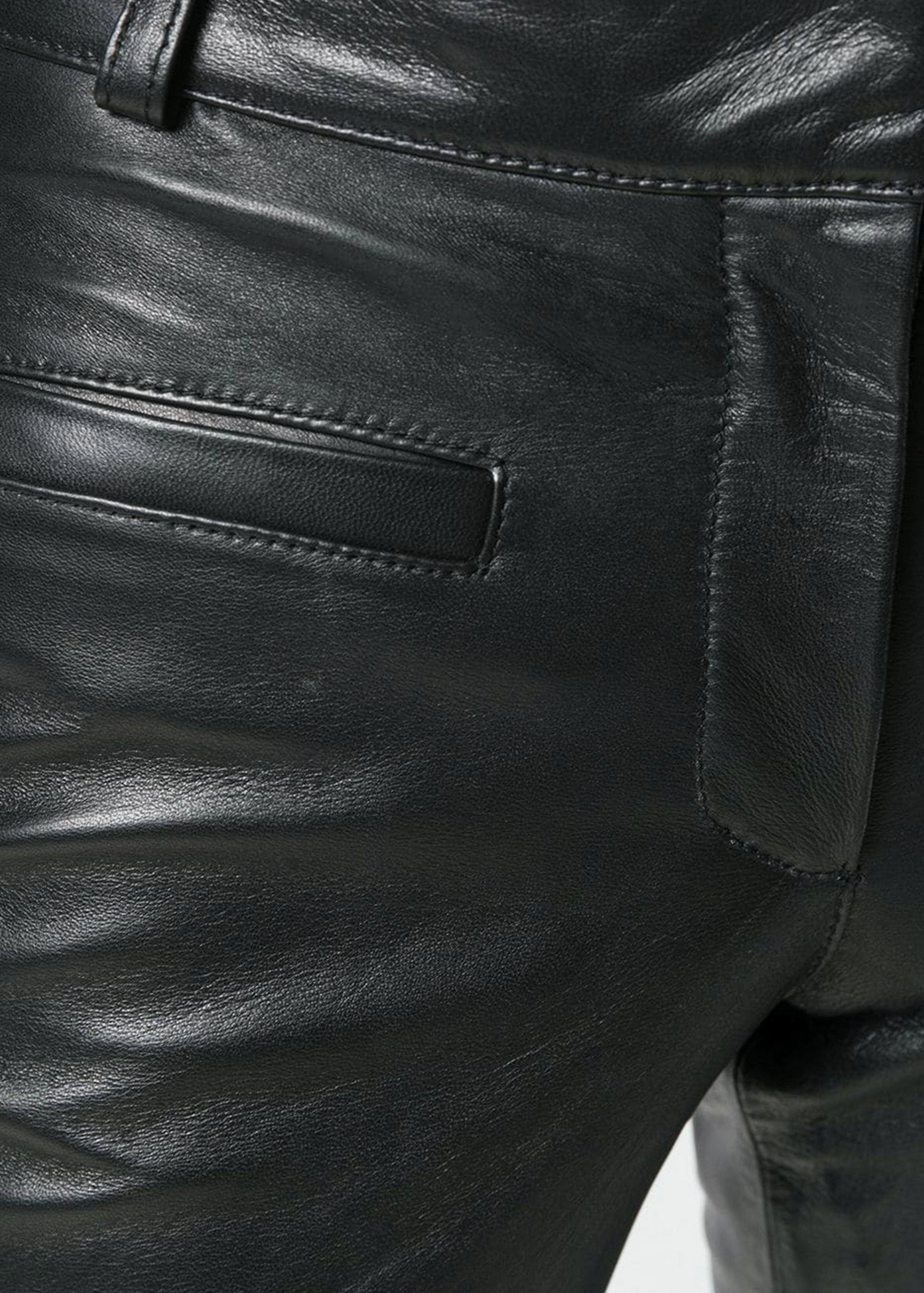 Pantalone crop pelle nera